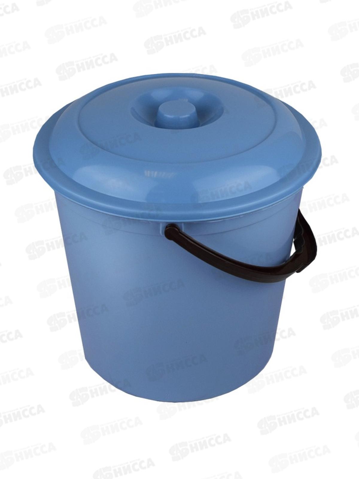 Ведро 10л с крышкой серо-голубое 0385 МП *10