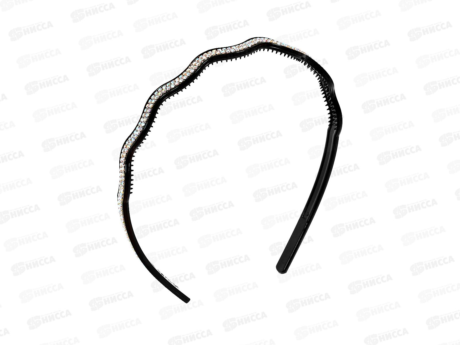 Ободок пластик витой мелкие стразы 2 ряда №2149