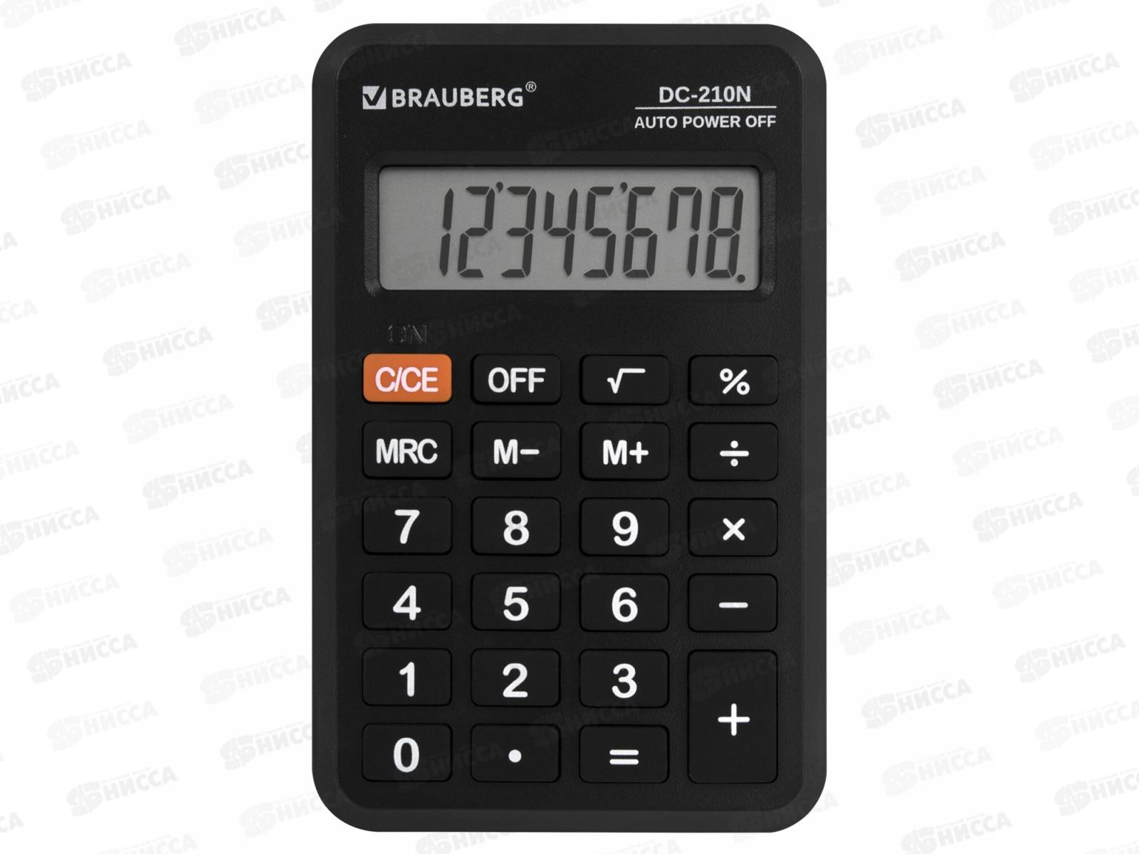 Калькулятор BRAU DC-210N 8разряд.,компакт.черный.,272953 *200