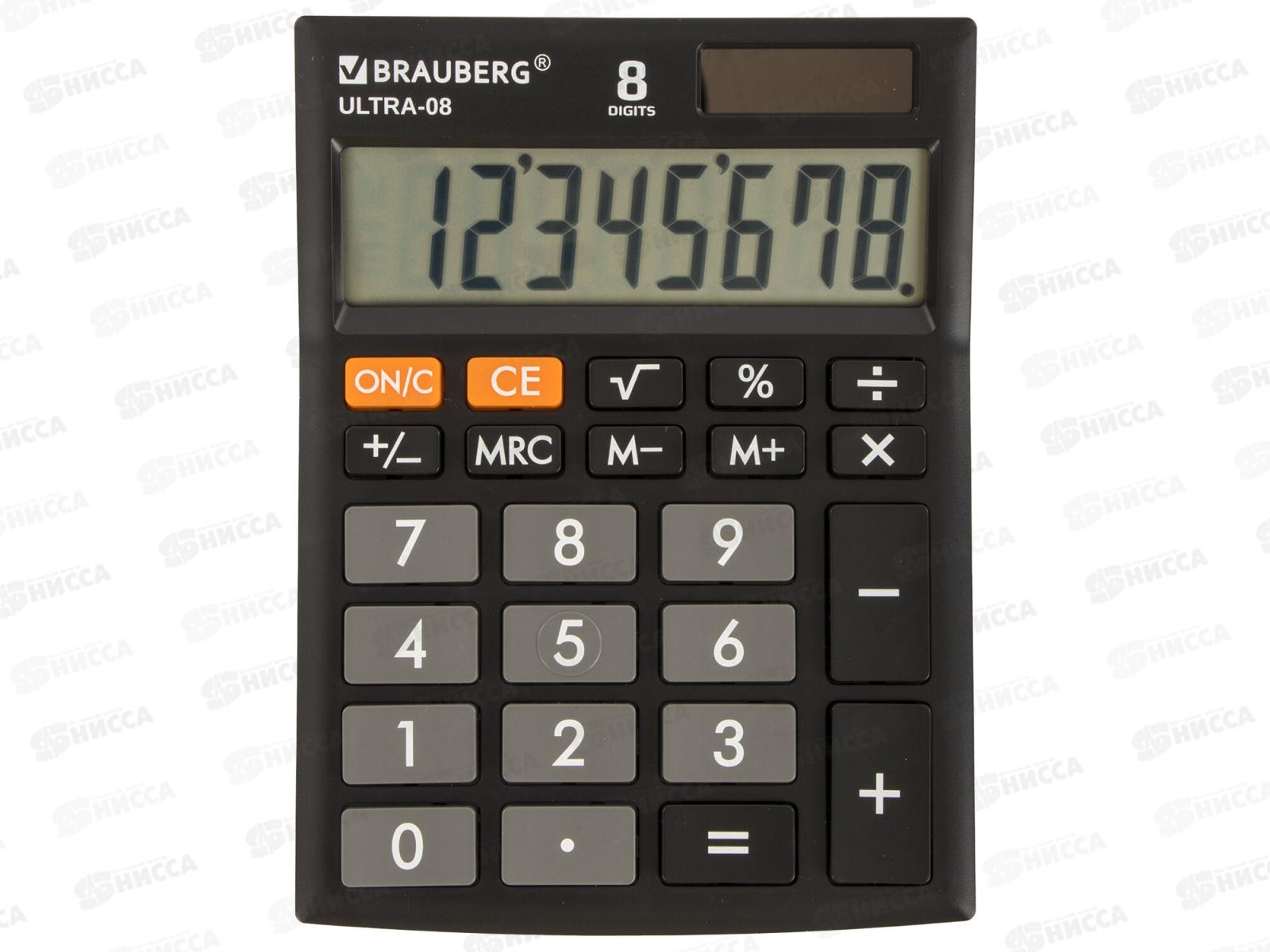 Калькулятор BRAU ultra-08-BK 8разряд.,черный 250507 *1