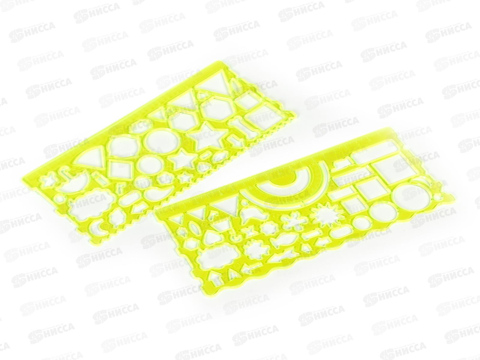 Линейка фигурная набор 2в1 пластик 20см *36 NO:2013