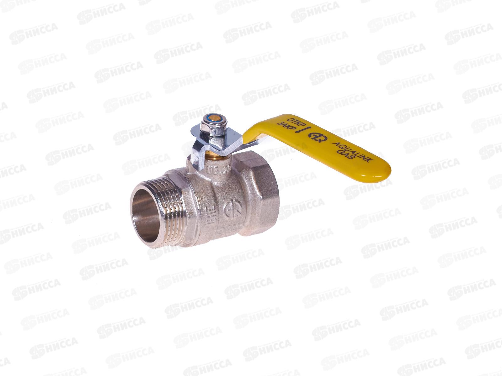Кран шар. для газа 3/4" в/н ручка Aqualink, 07105 *10/100