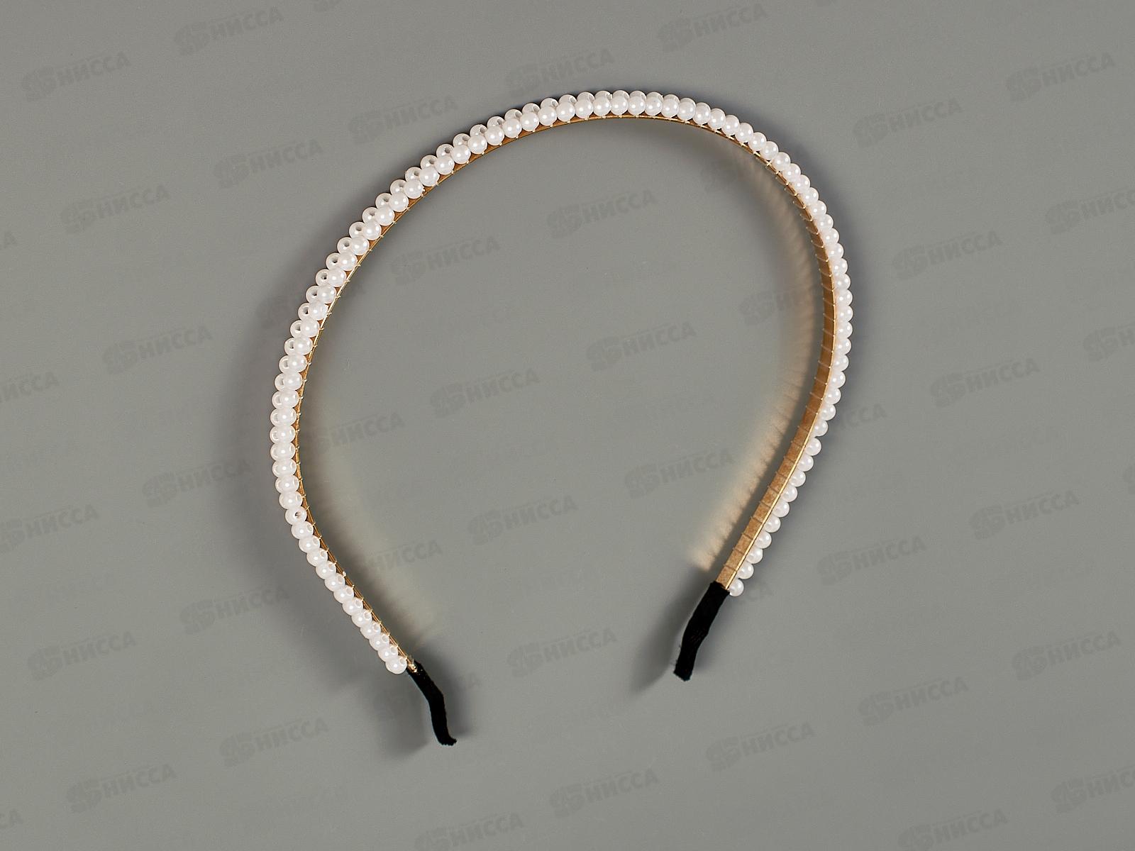 Ободок металл жемчуг 2 ряда №10499