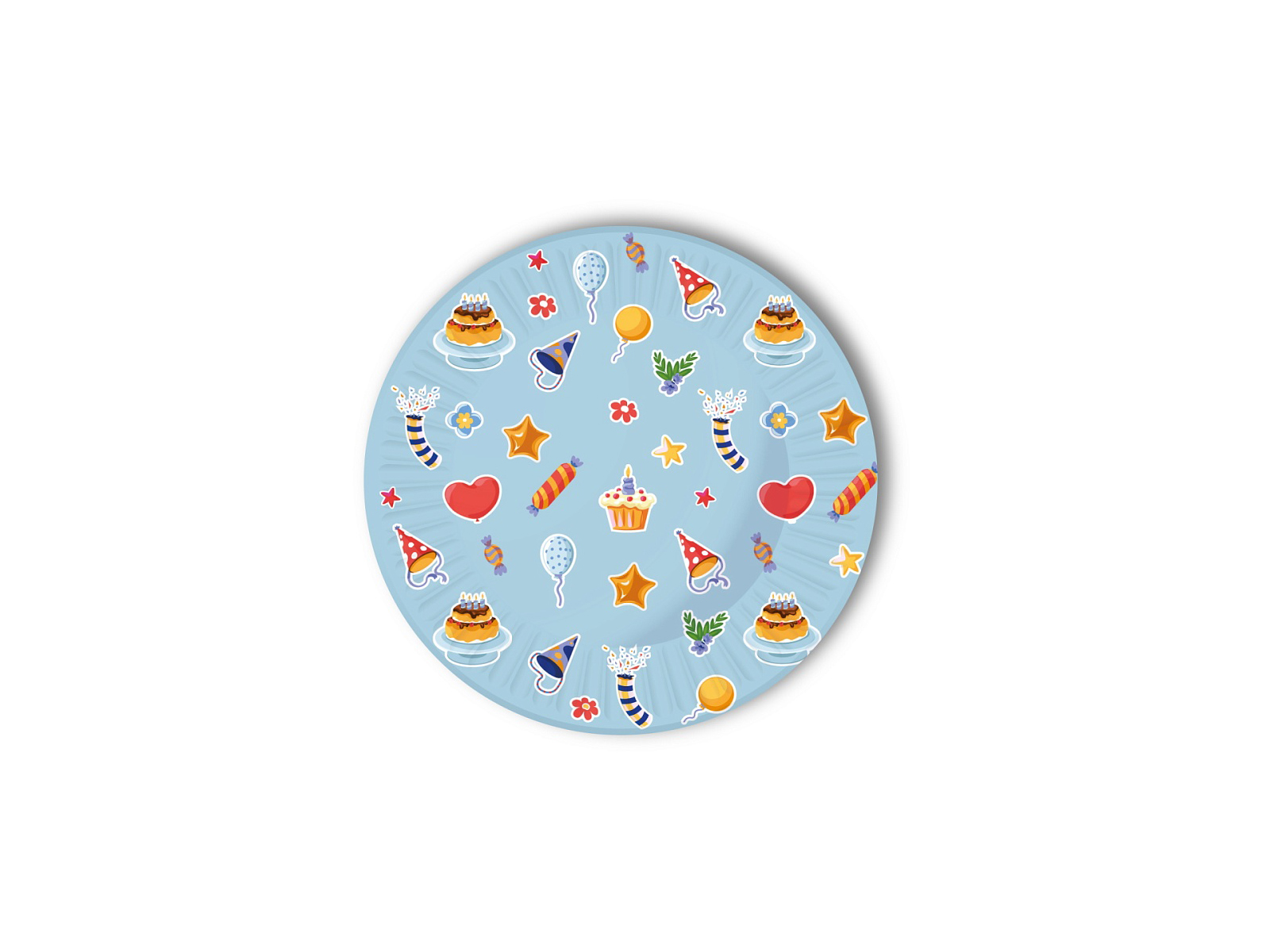 Тарелки бумажные Торжество (18см, 6шт) флоупак, ТМ-2127