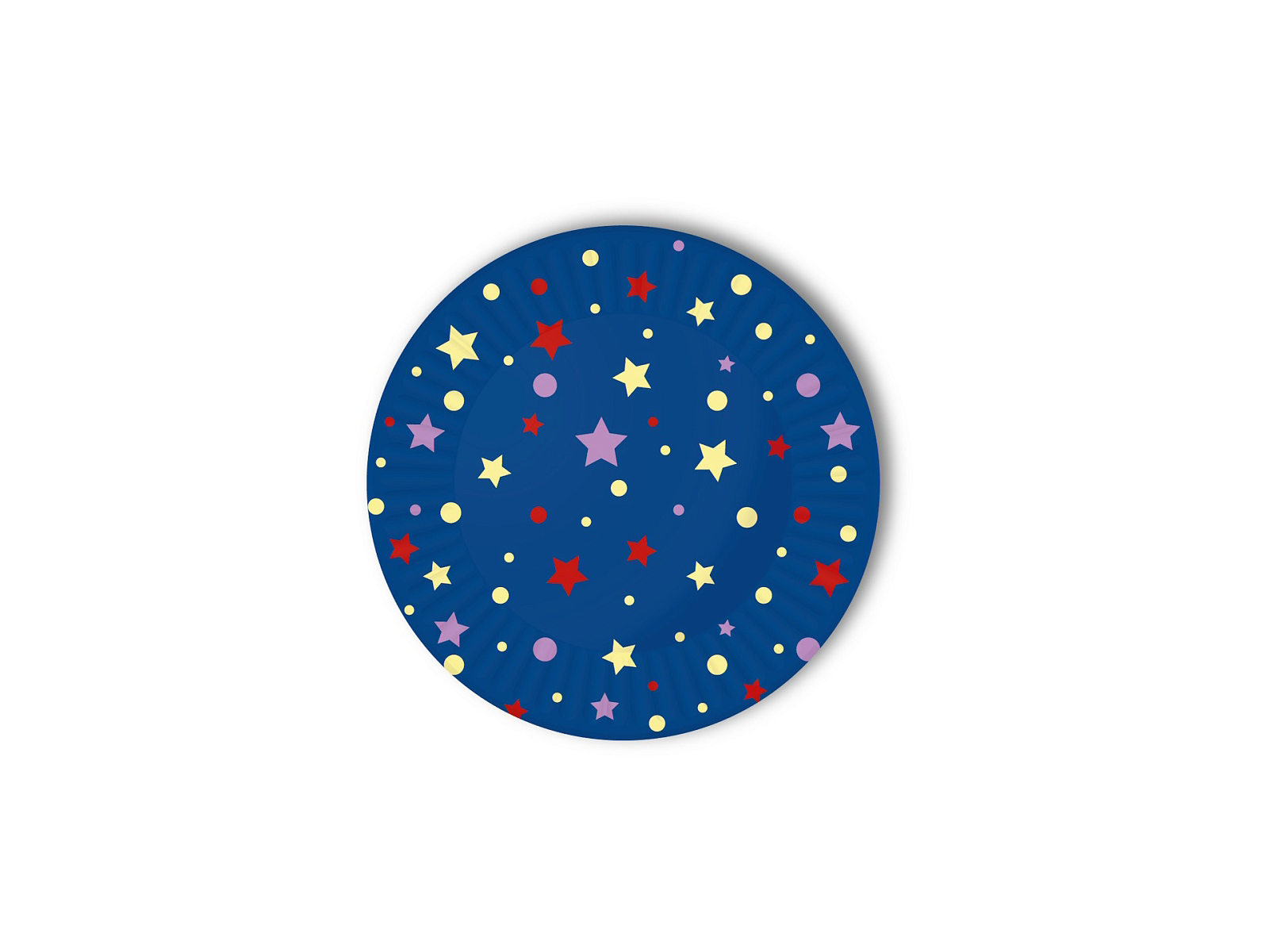 Тарелки бумажные Звёздочки и конфетти (18см, 6шт) флоупак, ТМ-2123