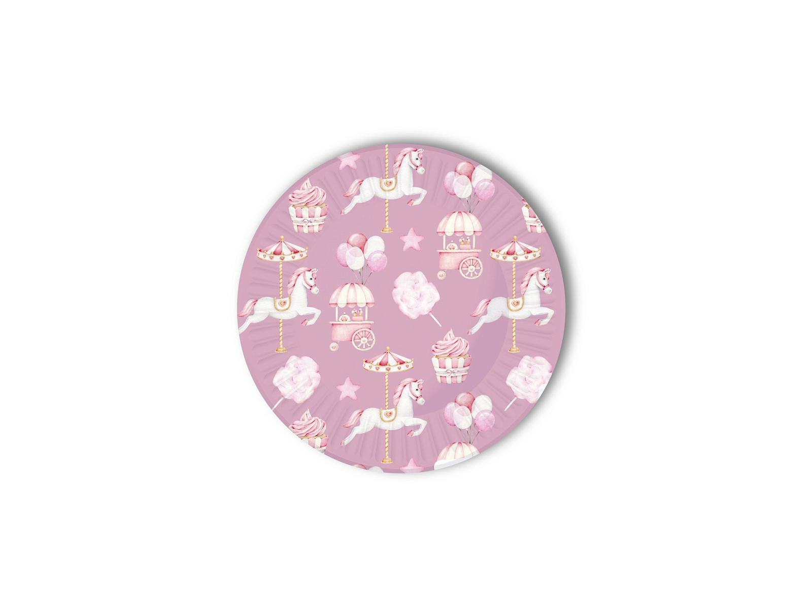 Тарелки бумажные Карусель (18см, 6шт) флоупак, ТМ-2126