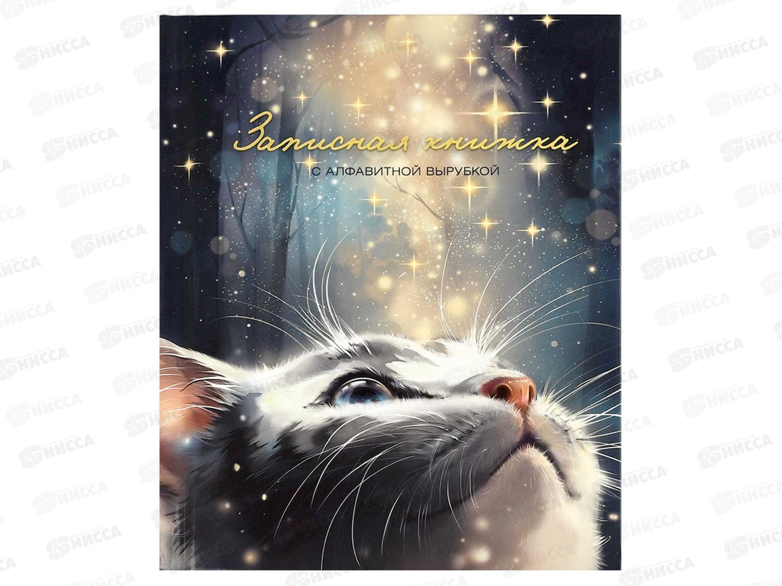 Кн.тел. ФЕН А6, Кот со звёздами 80л тв. обл.,68296/Р  *20