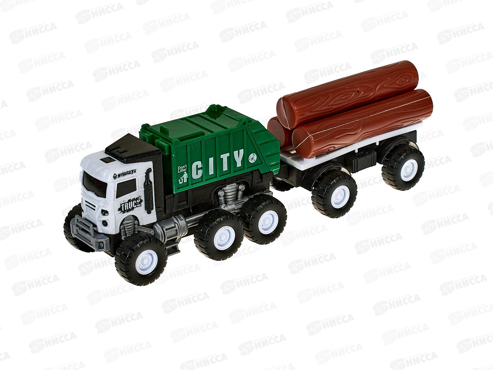 Набор "Фермер" 2445493 инерц. машинки, 3 бревна, в пакете