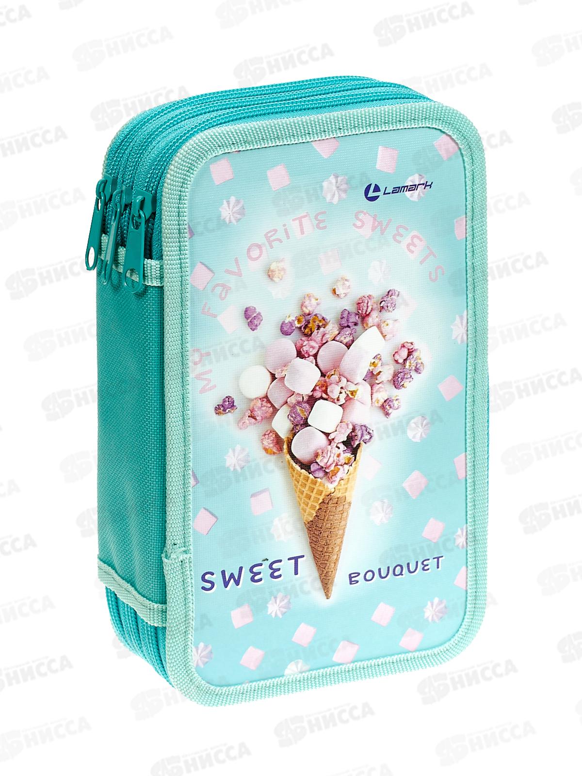 Пенал Lamark Sweet bouquet 3отд.,125*205*55мм. три молнии 0063 *24