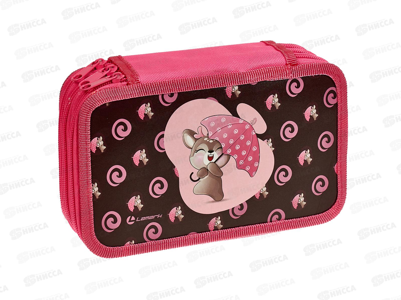 Пенал Lamark Милашка 3отд., 125*205*55мм три молнии 0063 *24