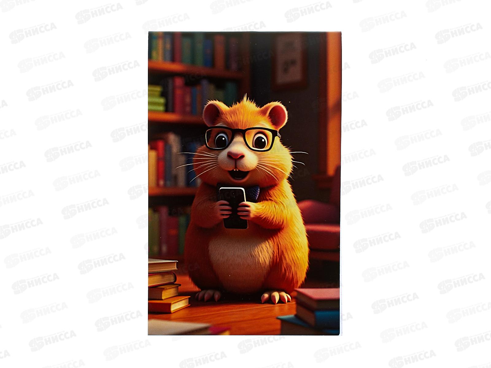 Блокнот 30л. Lamark А6 Хомяк с телефоном клетка, на скобе. 0237