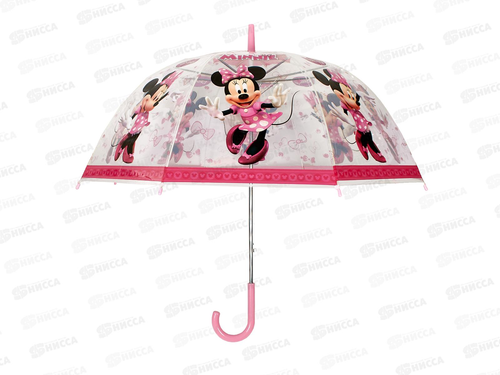Зонт детский Минни Маус, r-60см, прозрачный, полуавтомат UM60T-NMOUSE