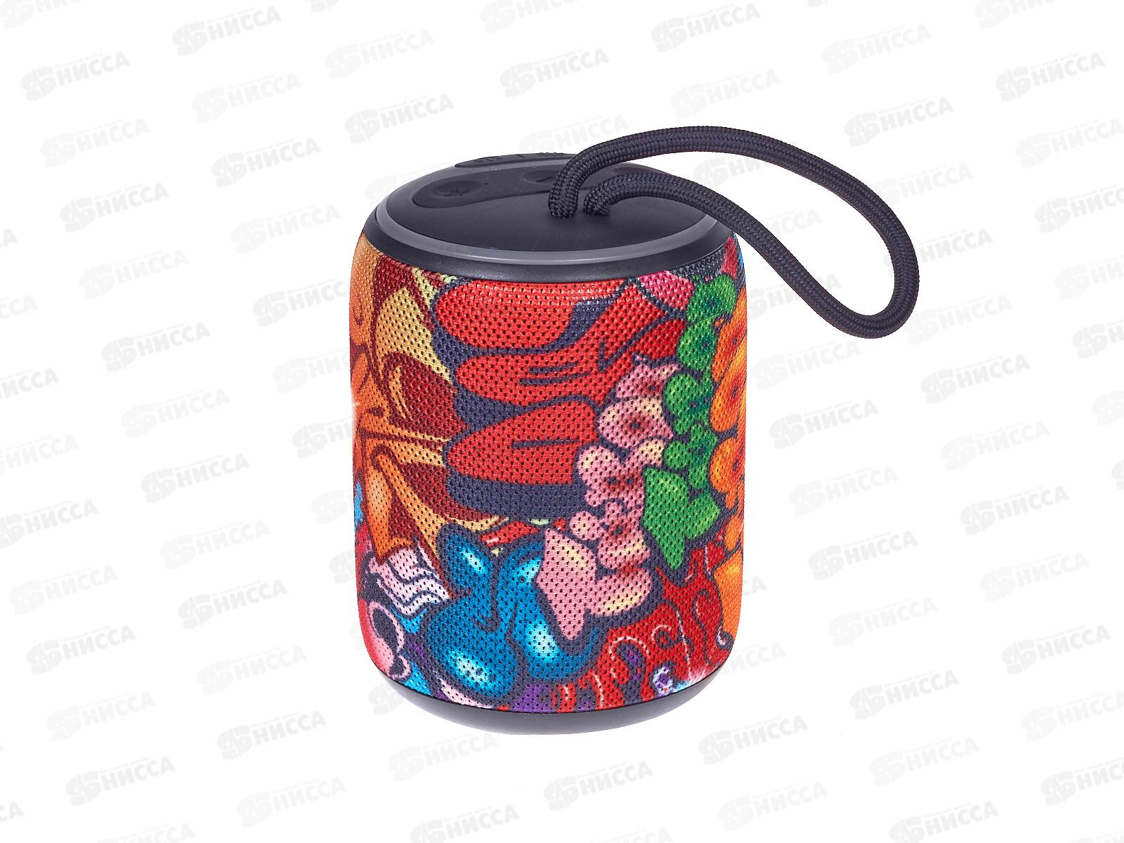 Колонка-Bluetooth Perfeo CASK  6W, MP3 USB-TF, AUX, FM, HANDS FREE, TWS, граффити