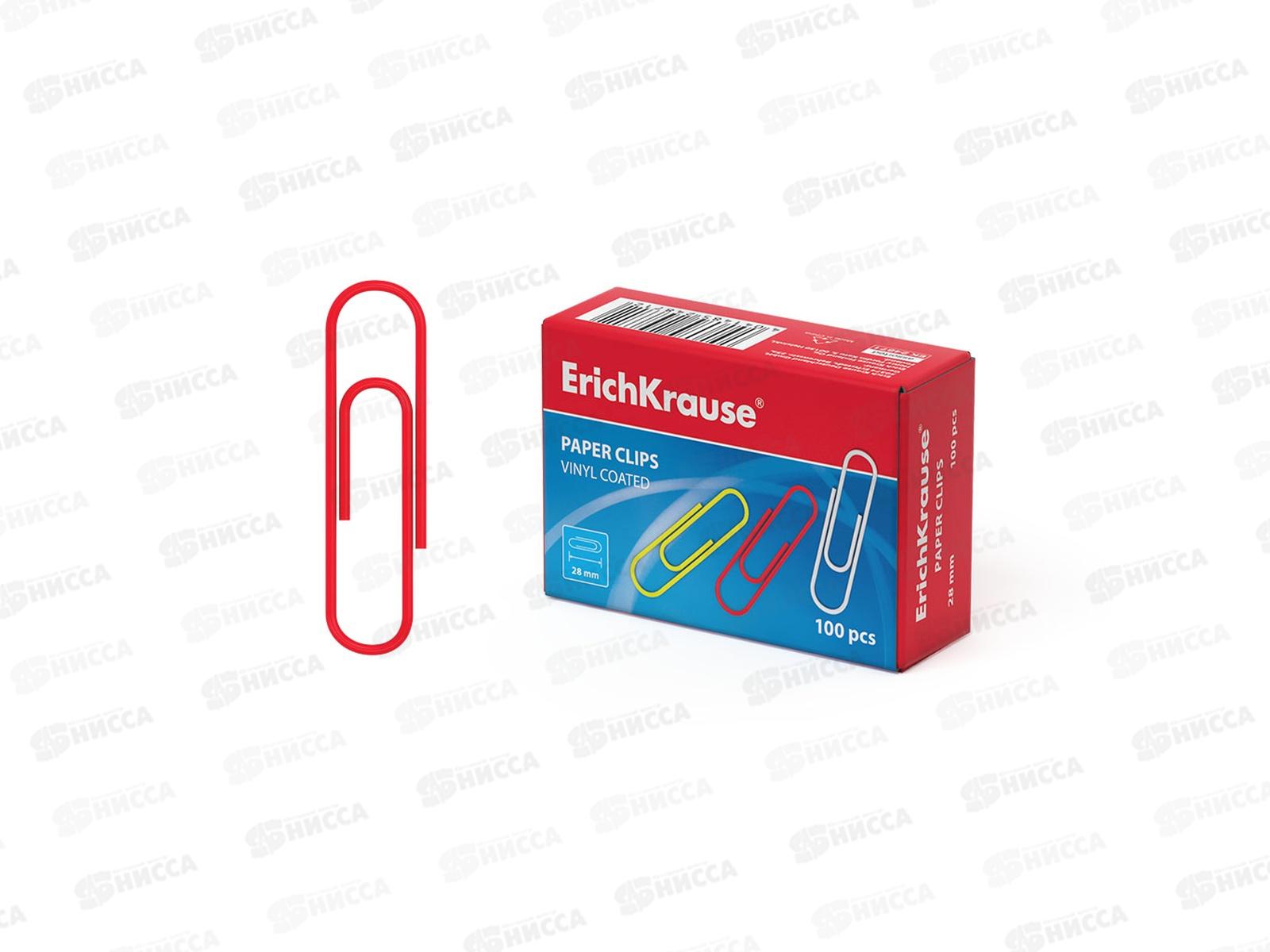 Скрепки EK 28мм 100шт, винил., ассорти 24871 *10/300