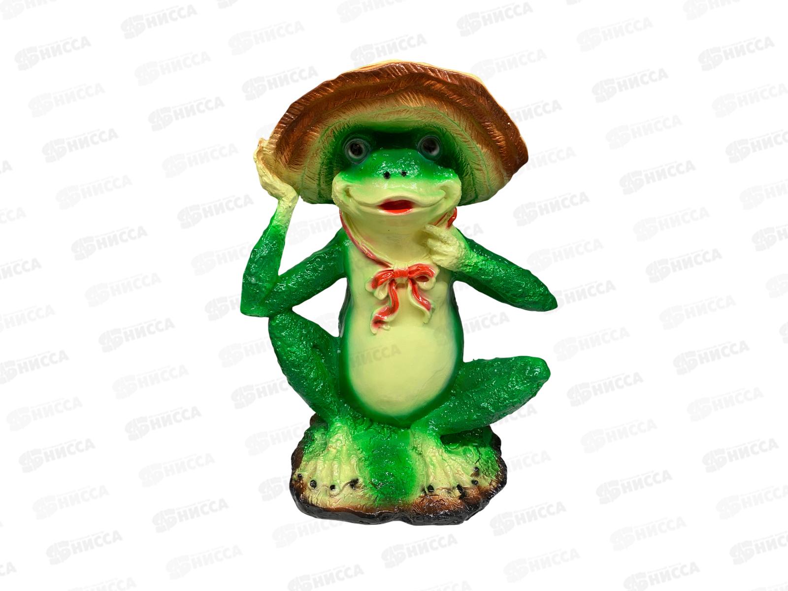 Фигура садовая из гипса "Лягушка в шляпе" (380*300мм) арт.452