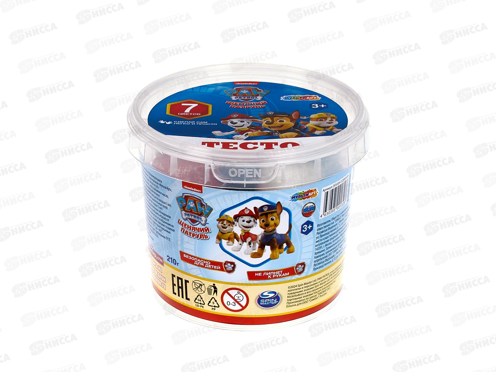 Тесто для лепки &quotMultiArt&quot Щенячий патруль 7цв. 30гр., DOUGH-122859 *24