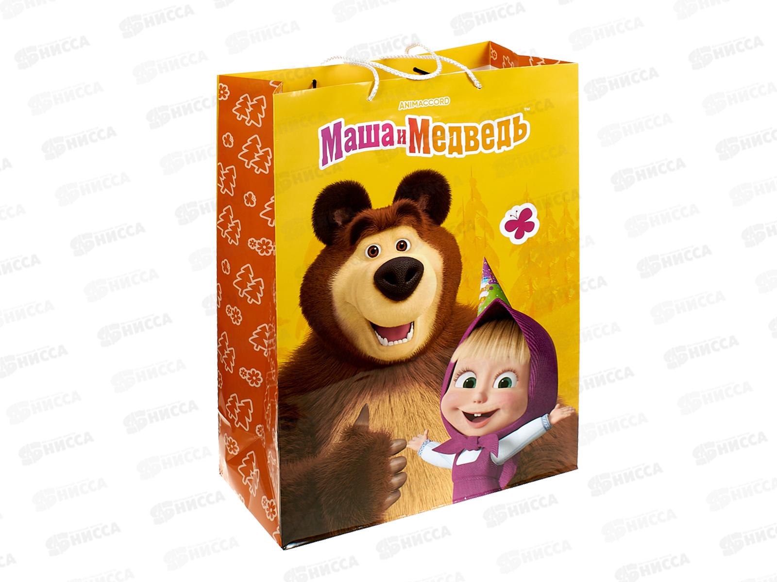 Пакет подарочный 33х45х15см глянцевый xl Маша и Медведь, PXL-127509-МВ