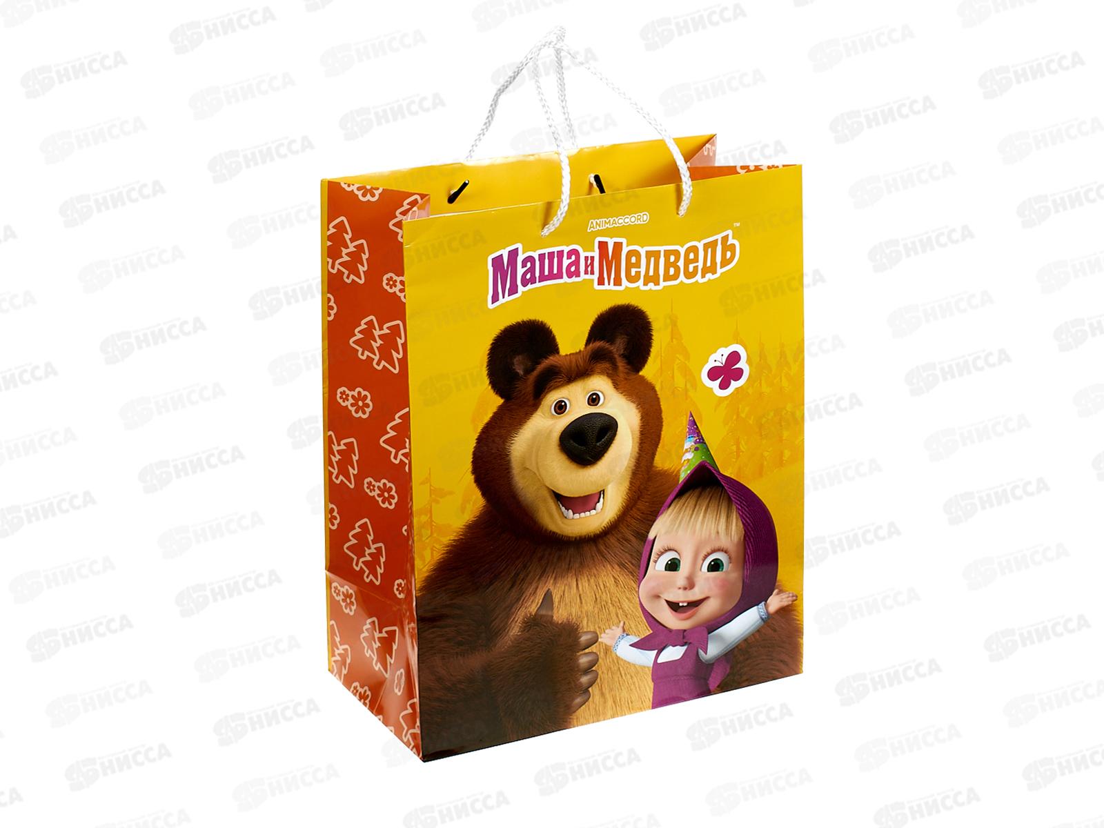Пакет подарочный 26х32х14см l Глянцевый Маша и Медведь PL-12747-МB *12