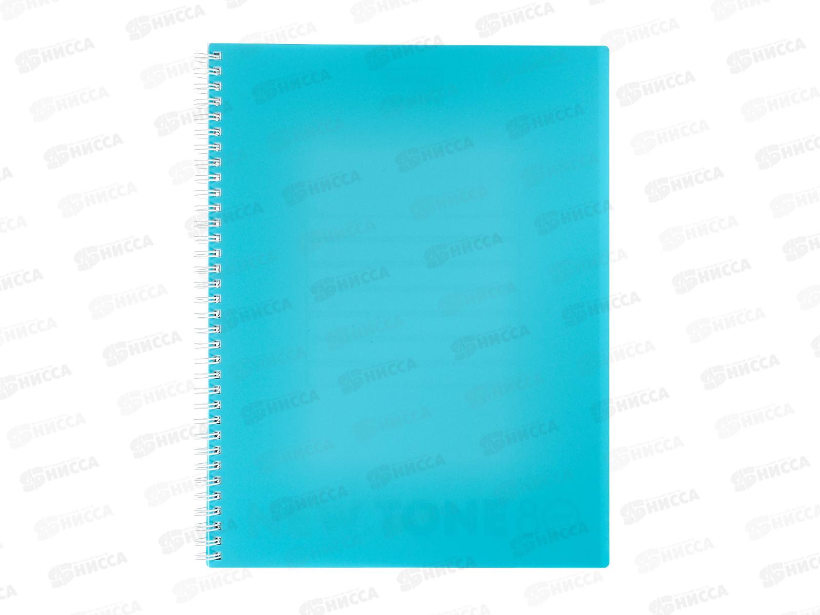 Тетрадь 80л кл. Hatber А4 Premium. Pastel незабудка, пластиковая обложка,  греб.  05025 *2/20