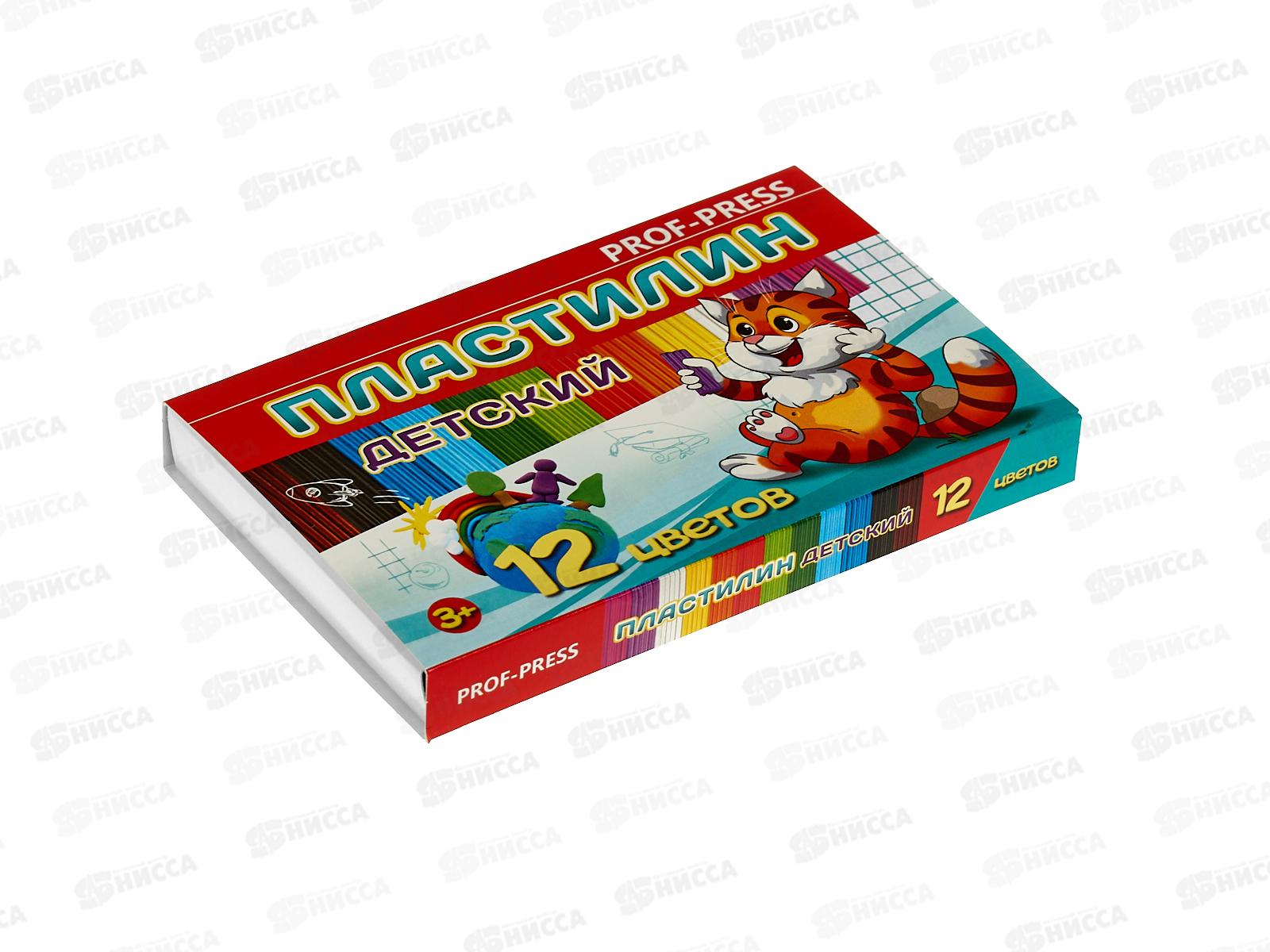 Пластилин 12цв 180г ПП стек. к/к, ПЛ-8596 *32