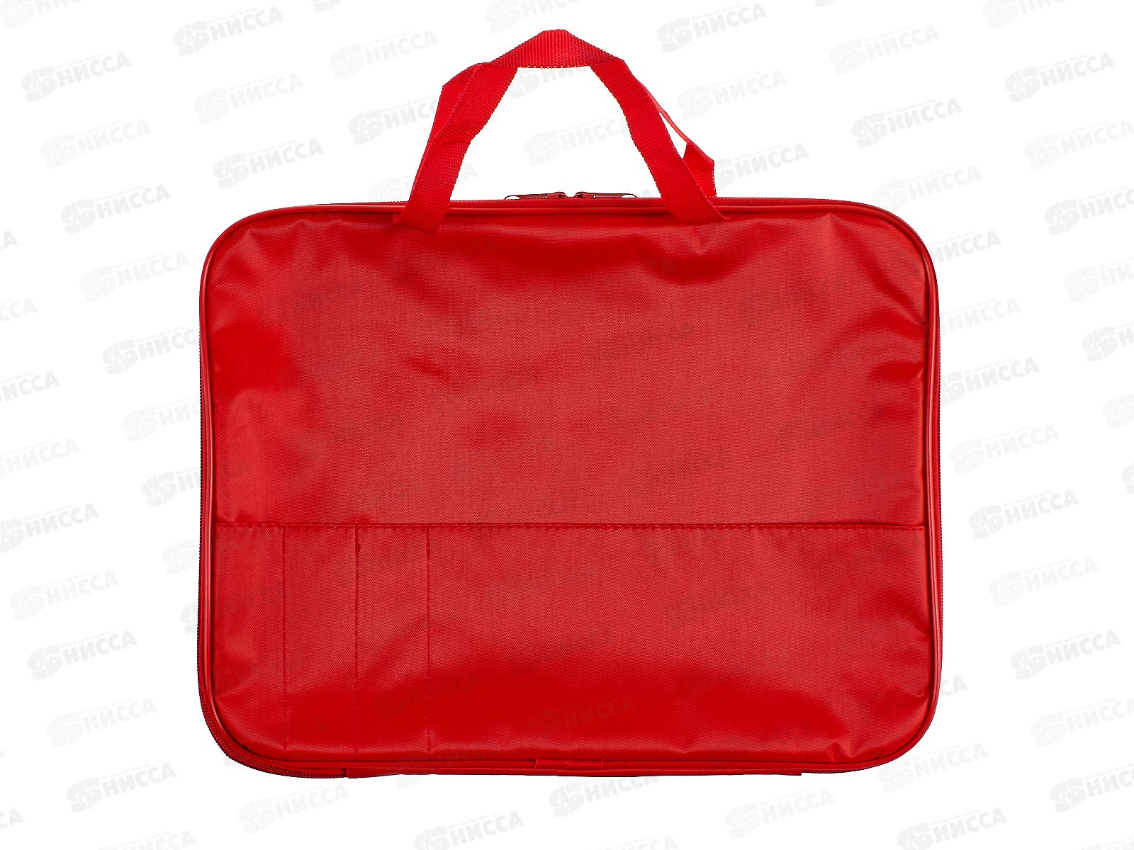 Папка менеджера с карманом ПП красная ткань, 360х270мм, МП-1838 *20