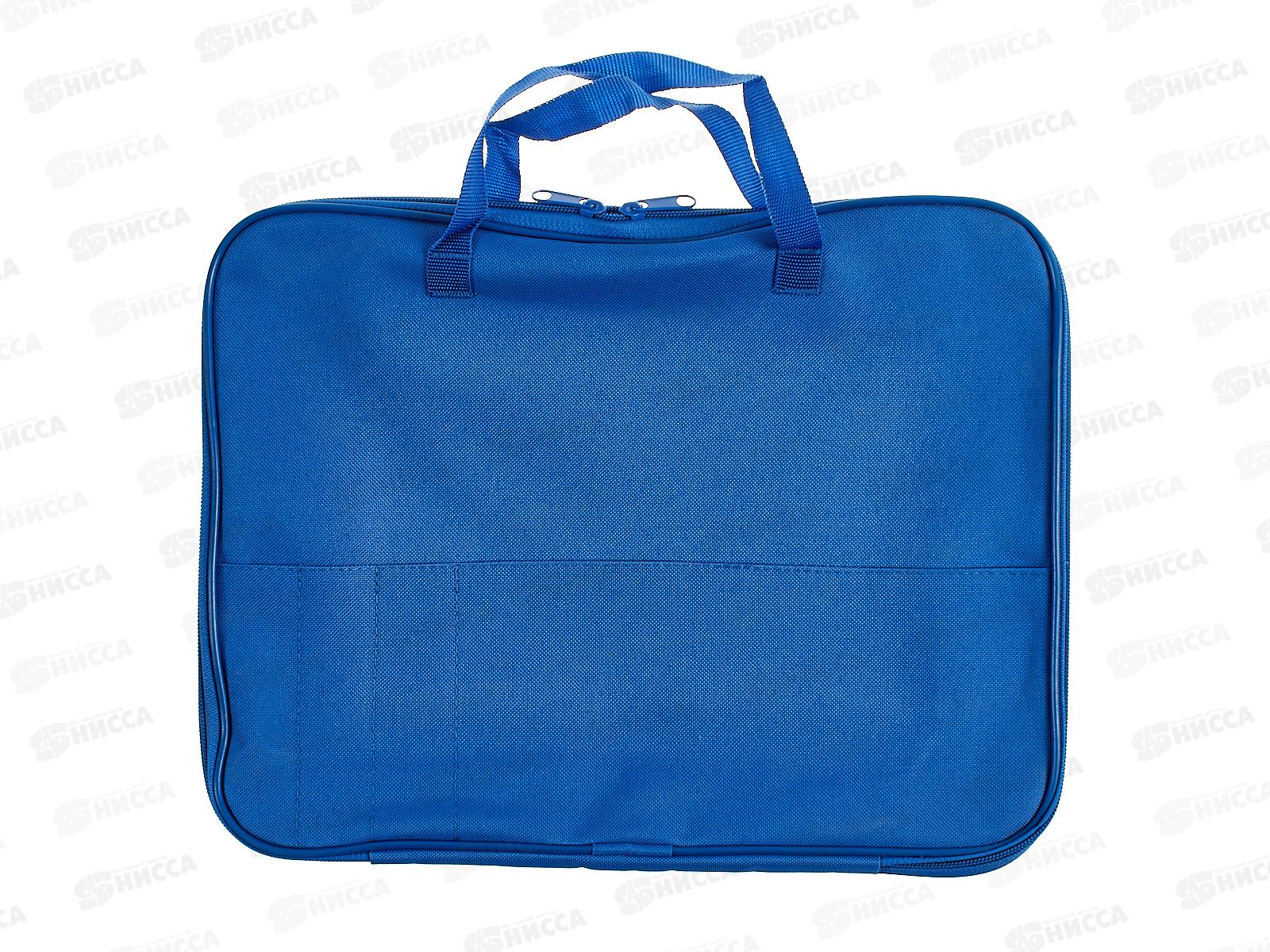 Папка менеджера с карманом ПП синяя ткань, 360х270мм, МП-1839 *20