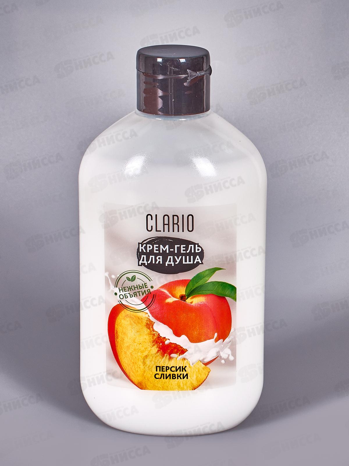 Clario Крем-гель для душа Персик и сливки Нежное очищение 400мл *5