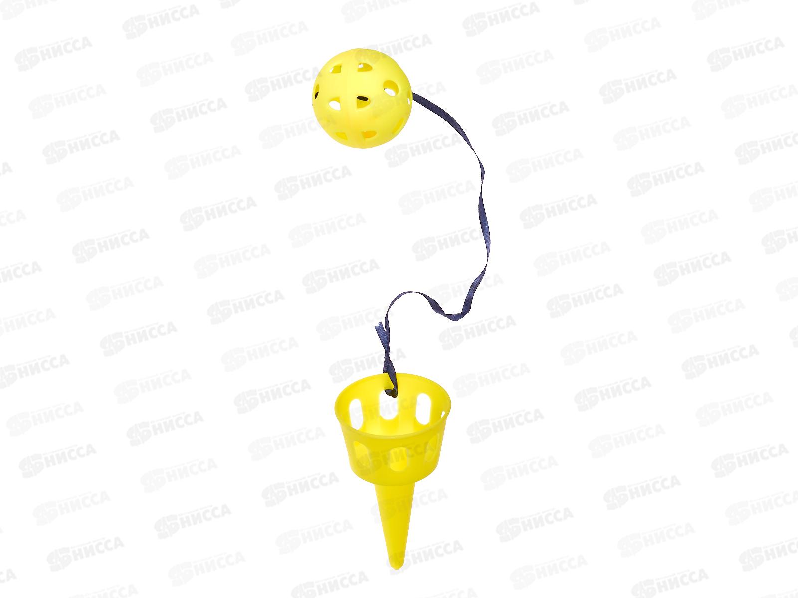 Игра ловушка с шариком 6цв., 49913 в сетке