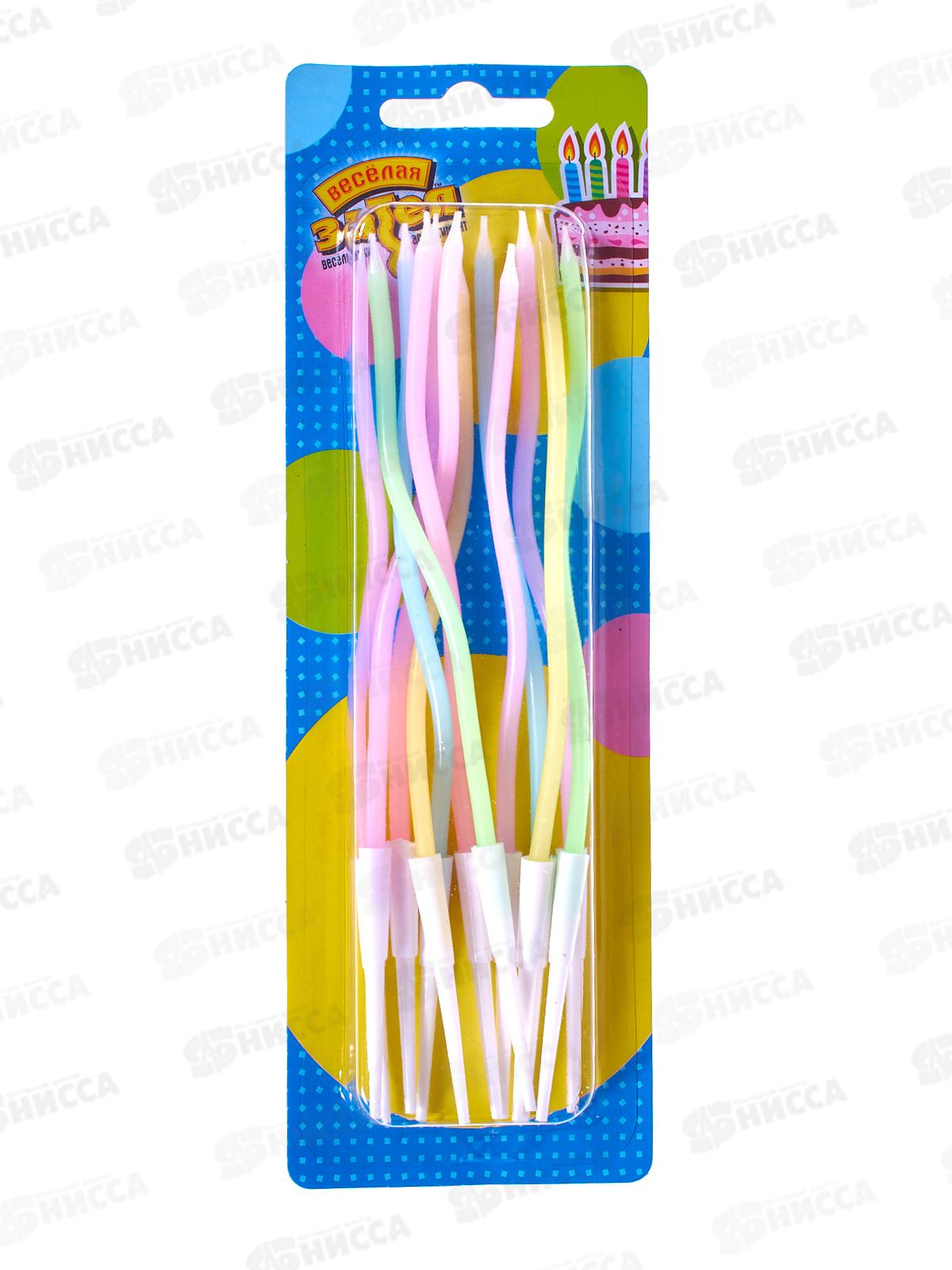 Свечи Волна пастель 12шт, 1502-6406  *6