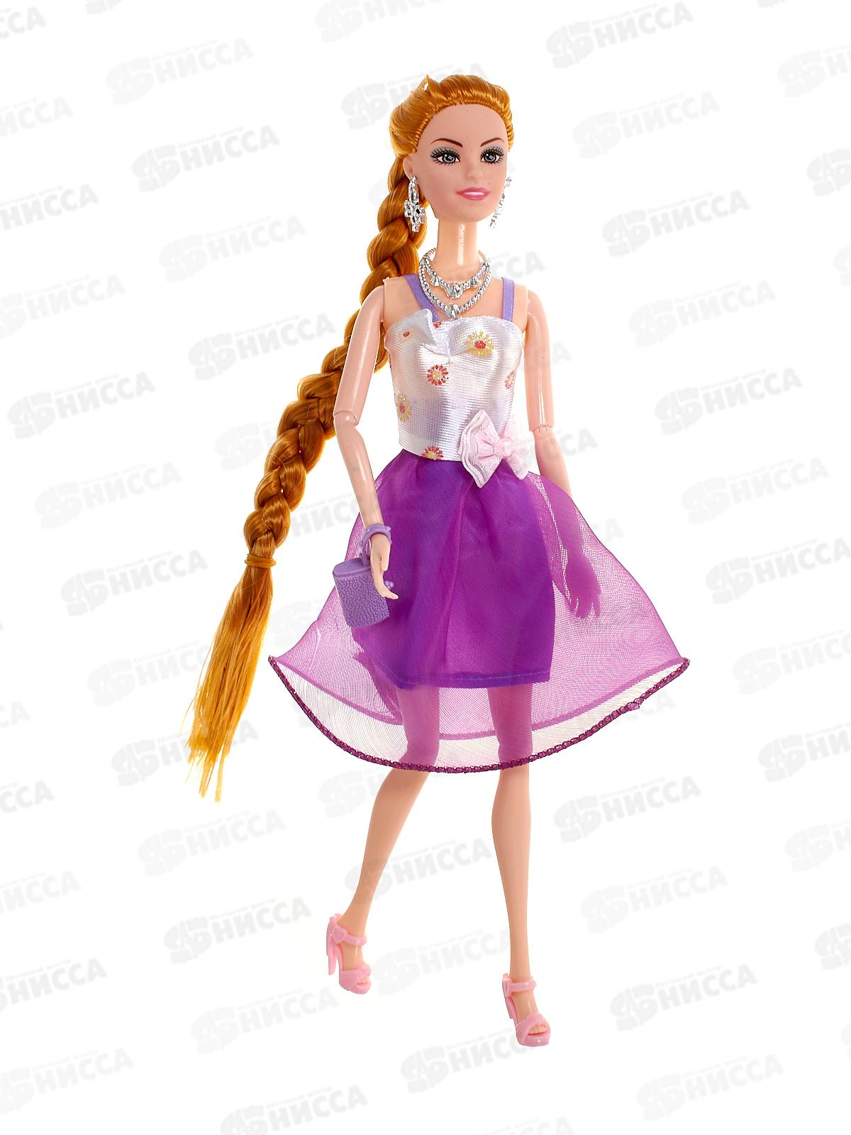 Кукла-модель 29см с длинными волосам, 4в, 1000011