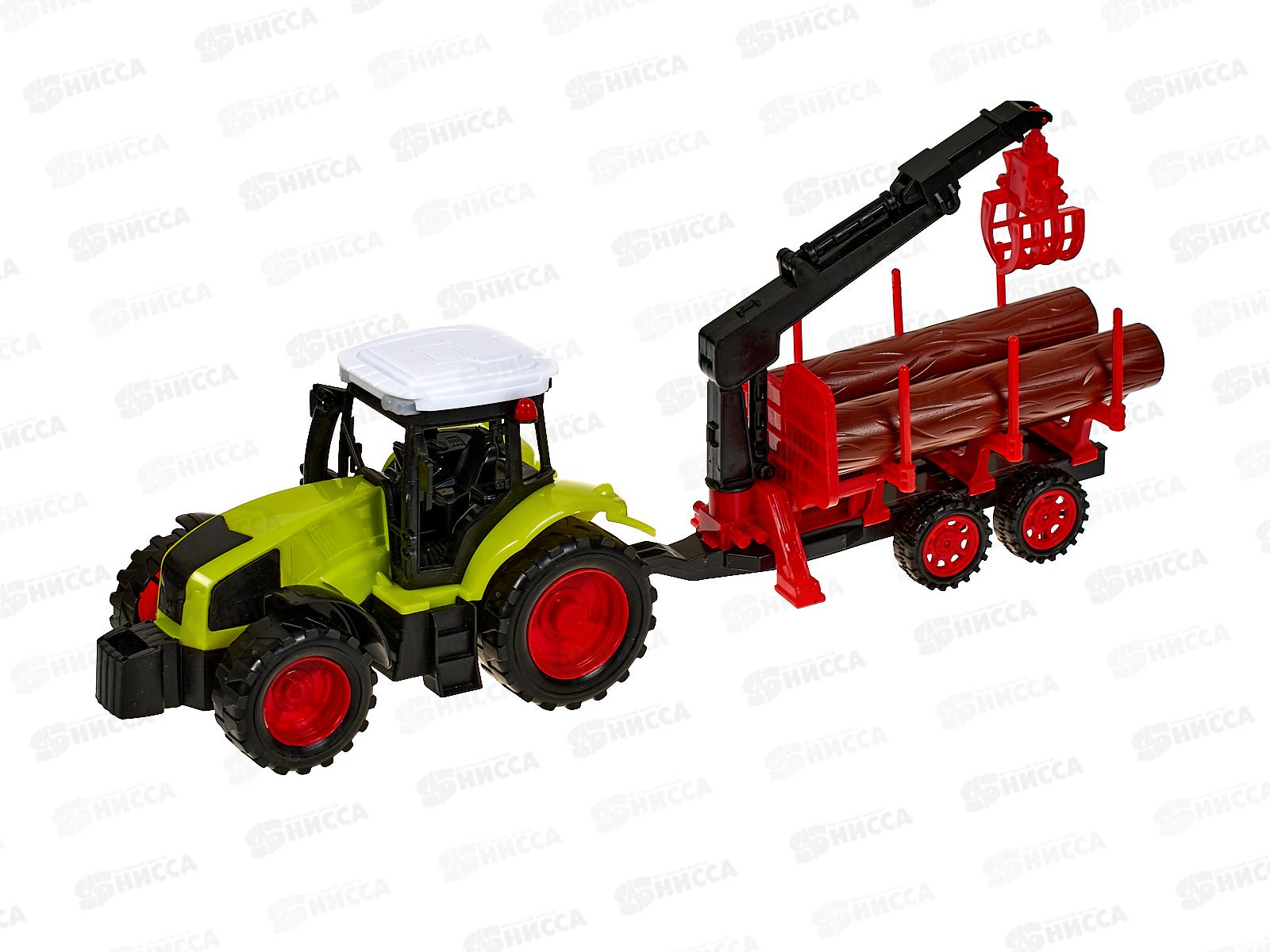 Трактор с прицепом и бревнами инерц., 1000617