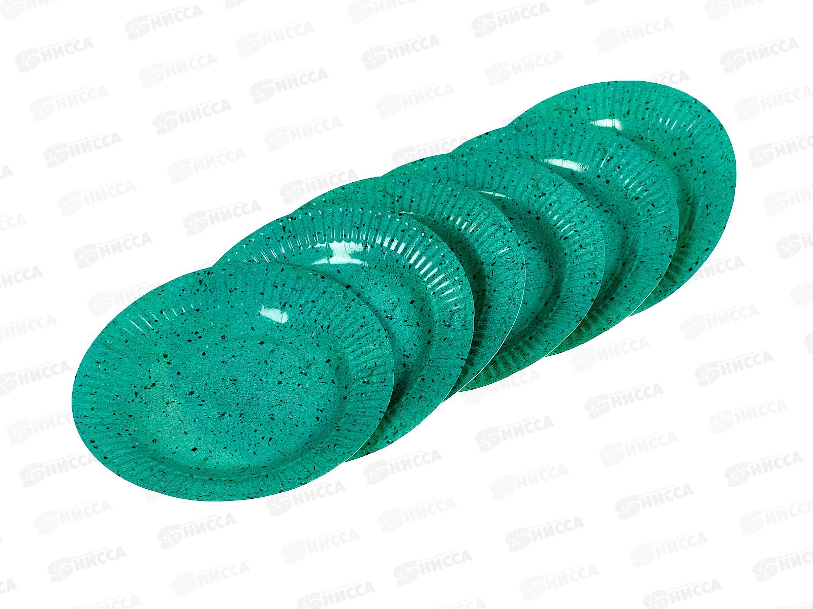 Тарелка бумажная  Акад d-18см 6шт цвет бирюзовый MNZP-UA8-PLT18-H6