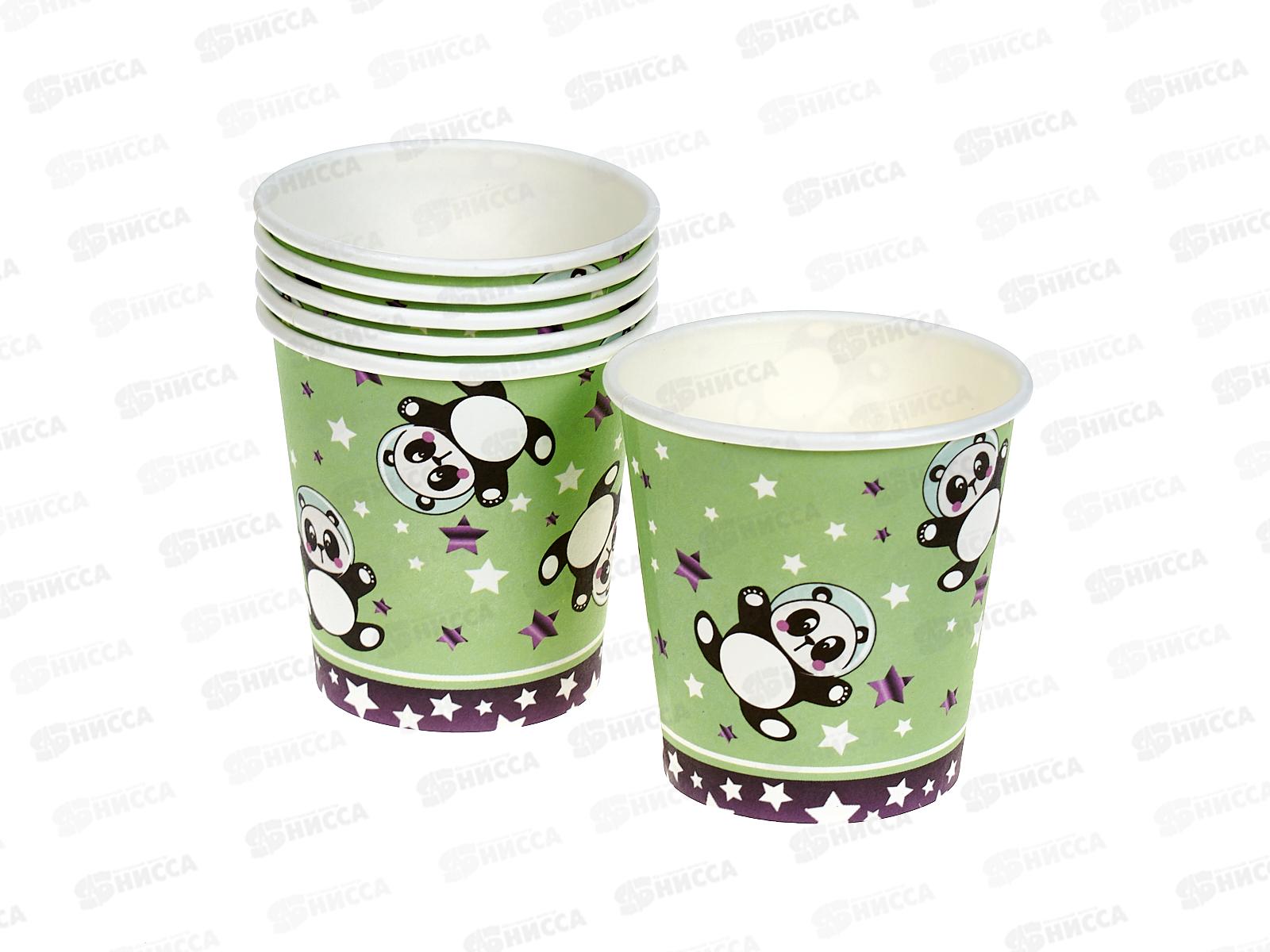 Стакан бум 6шт Акад. Панда,асс.,  200мл.  MNZP-UA11-CP200-H6