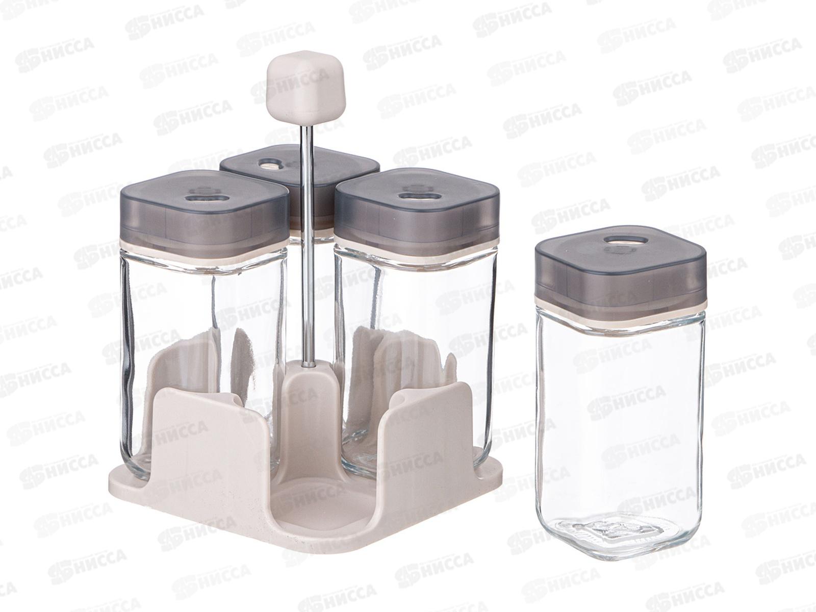 Набор емкостей для специй Agness на подставке 4шт 100мл 671-106