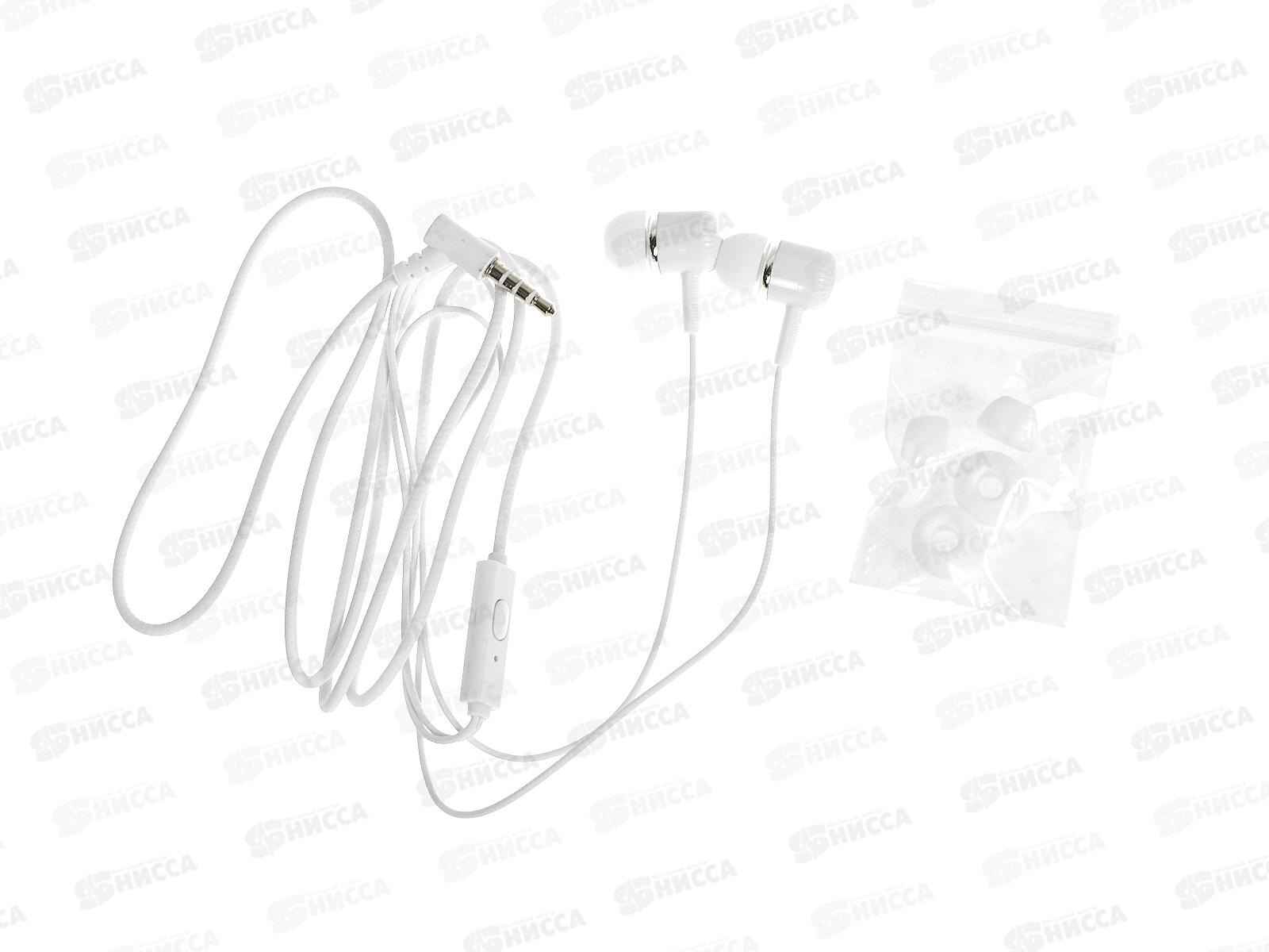 Наушники вакуумные AUX разъём с МК 1.1м, More choice G18 белый *31