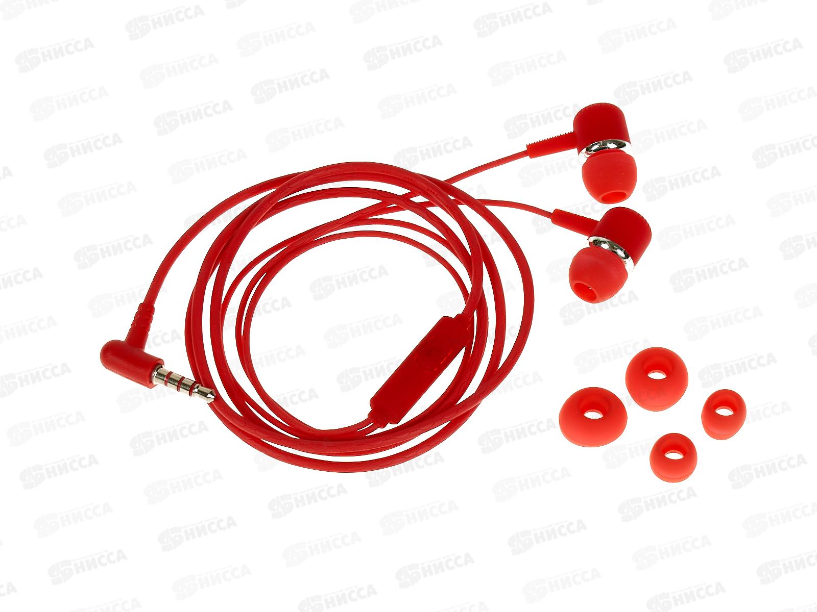 Наушники вакуумные AUX разъём с МК 1.1м, More choice G24 красный *31