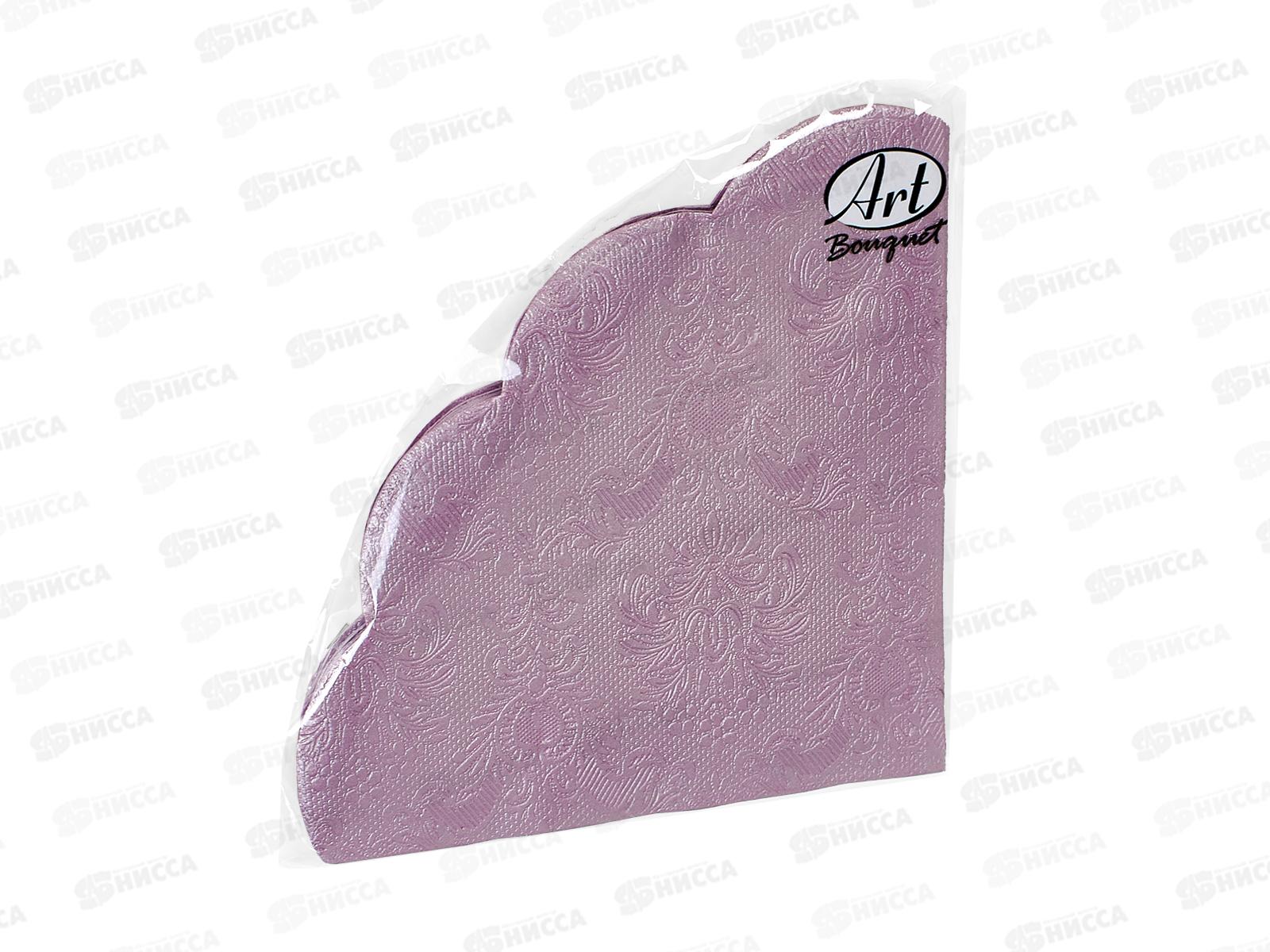 Салфетки 3 слойные 12 листов  Art Bouquet Rondo Royal Барокко Лиловый с перламутром 57919