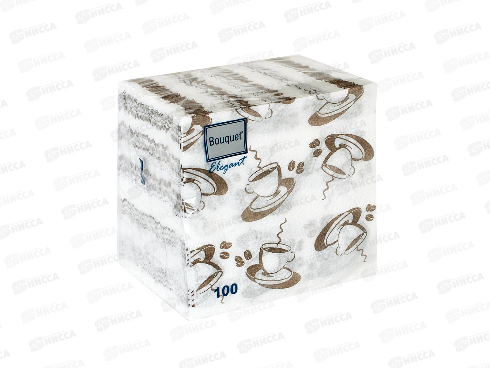 Салфетки 1сл 100л 24*24 Bouguet Elegant Кофе, 57373 *16