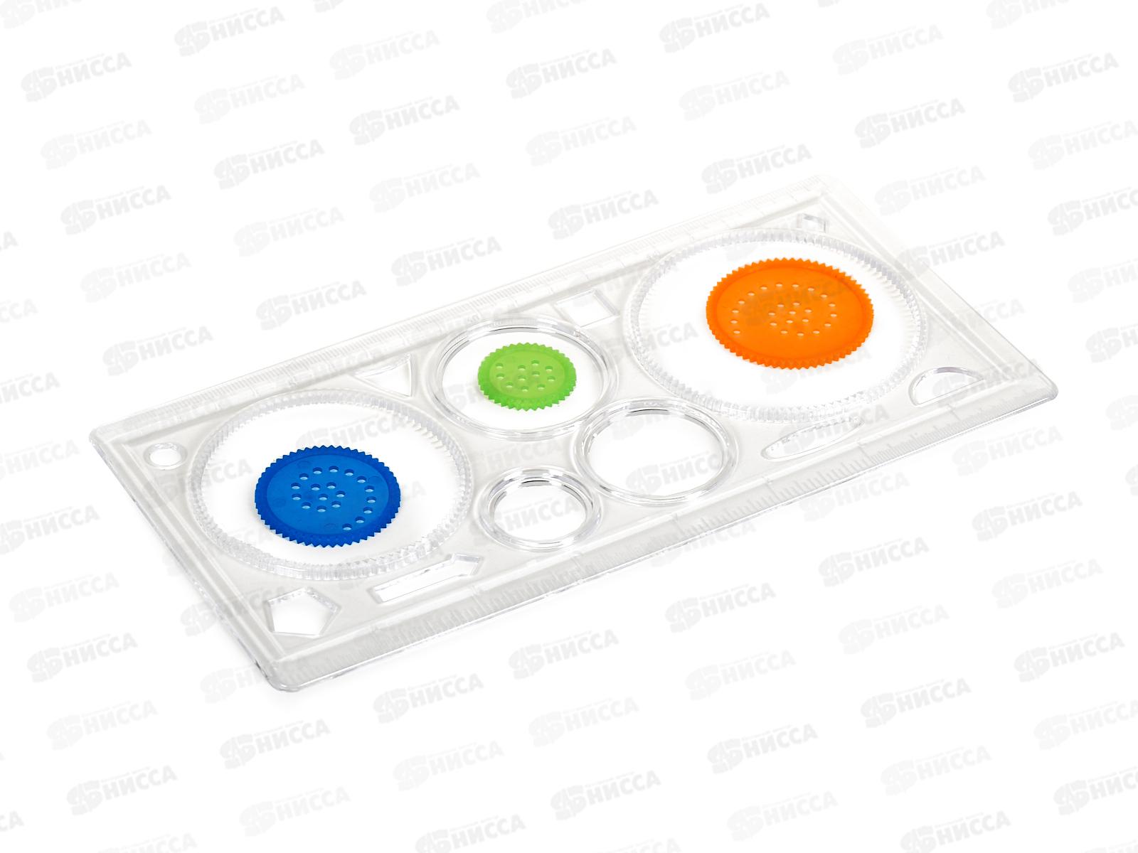 Линейка-спирограф пластмассовая прозрачная 20см TZ-11901 *1/100