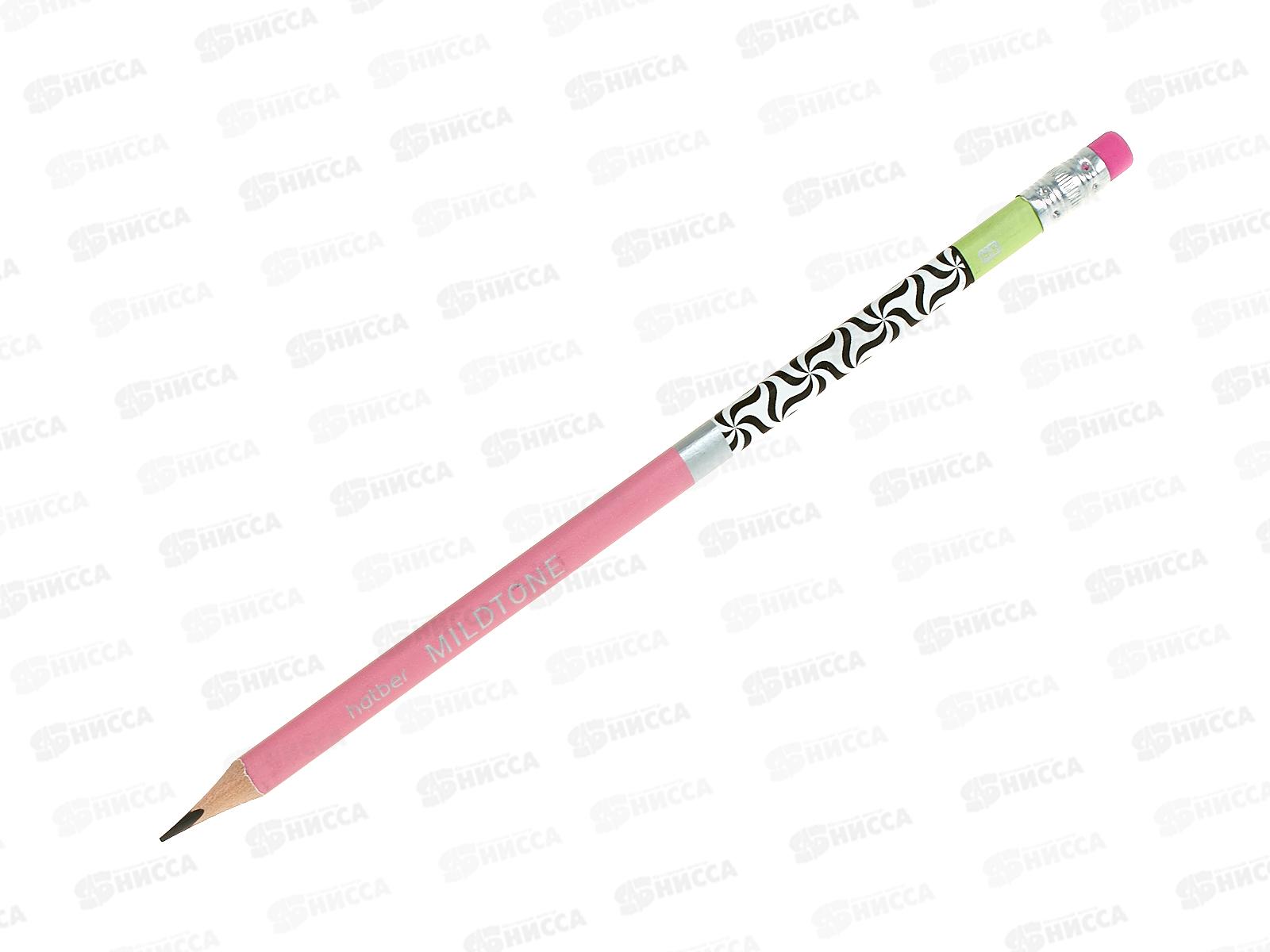 Карандаш ч/г с ласт. Hatber HB Mildro асс. 61958* 1/72