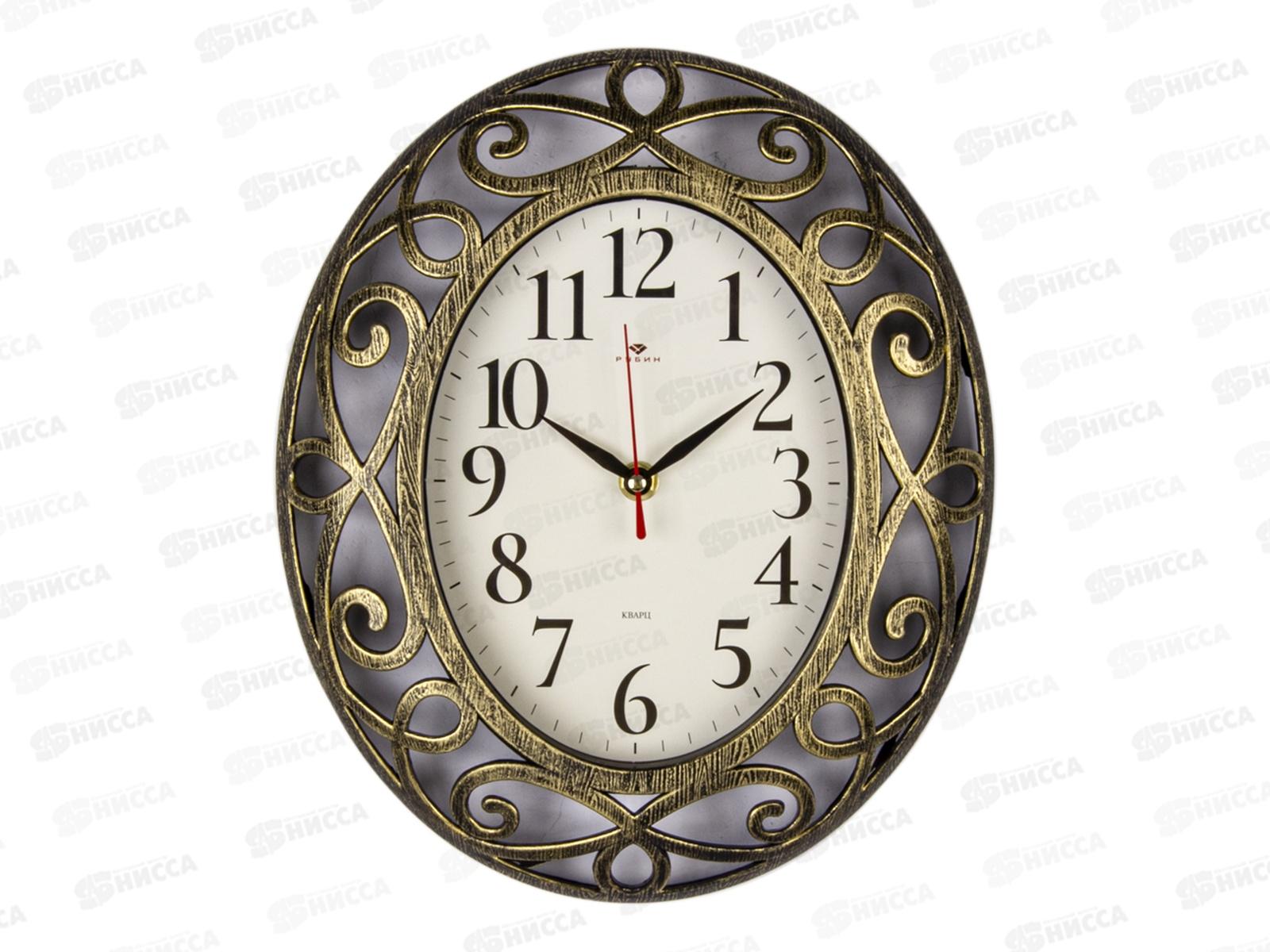 Часы настенные &quot21 Век&quot 3126-009 Классика, черный с золотом,овал Рубин