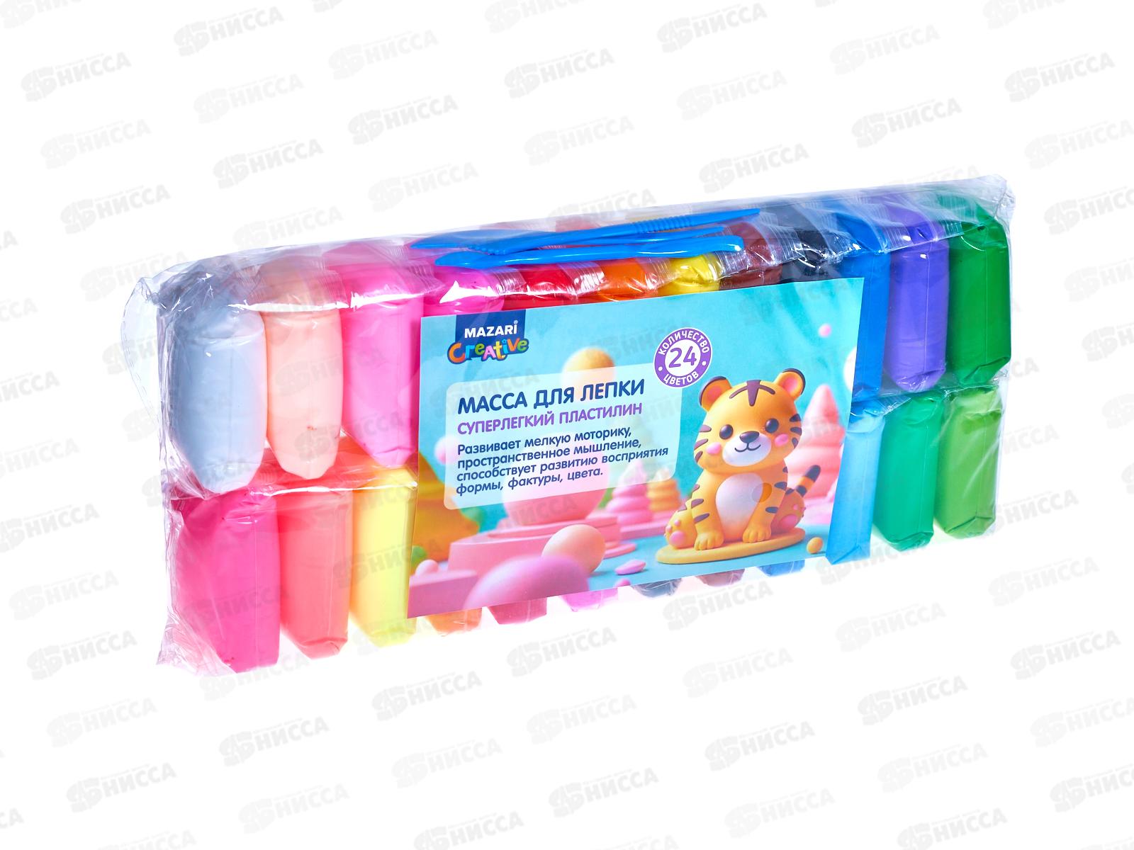 Масса д/лепки MAZARI 24цв.,стек3шт,.М-4197-24