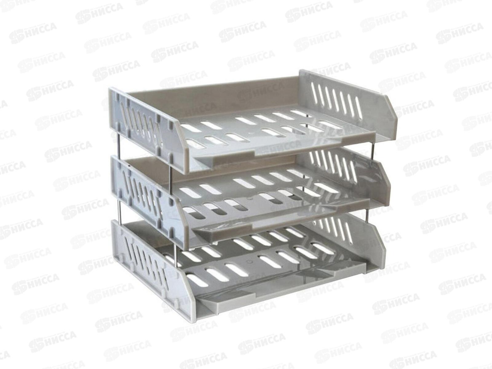 Лоток гориз. СТАММ  3секц. Сити ЛТГ-30703 серый   *8