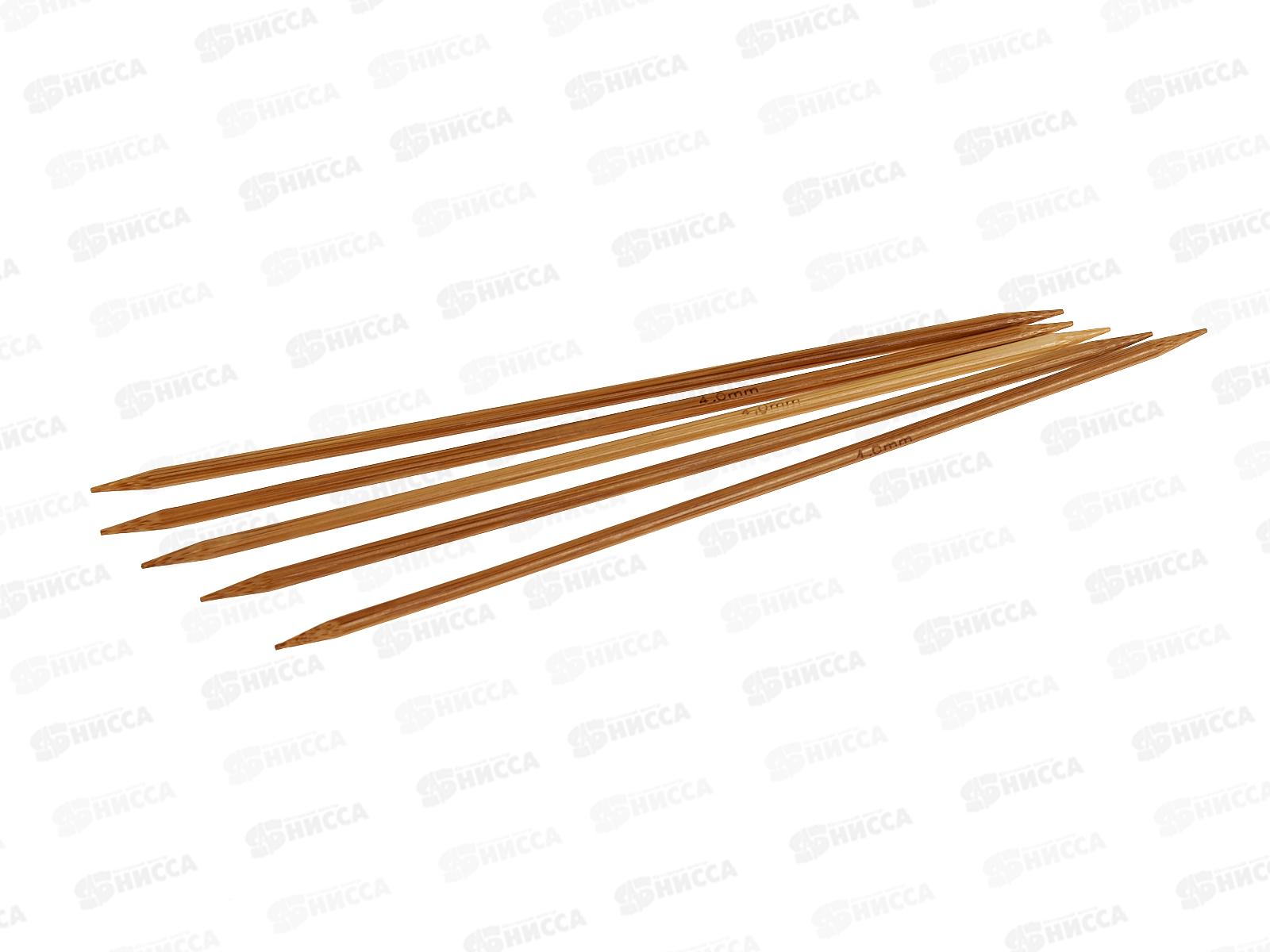 Спицы вязальные бамбук 5шт 20см №4 (065629) Ж