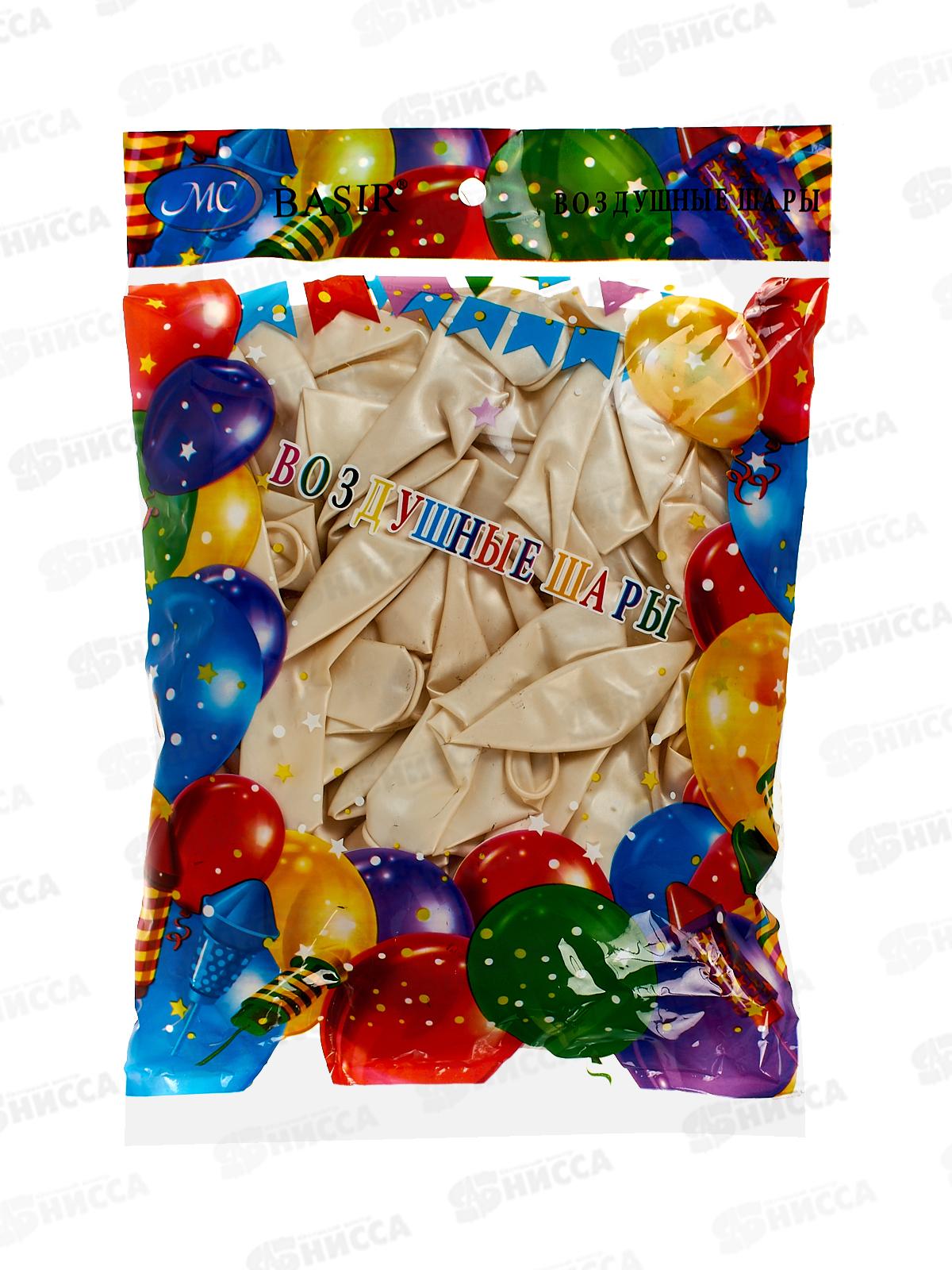 Шары 12&quot металл., белый .100шт, МС-3444