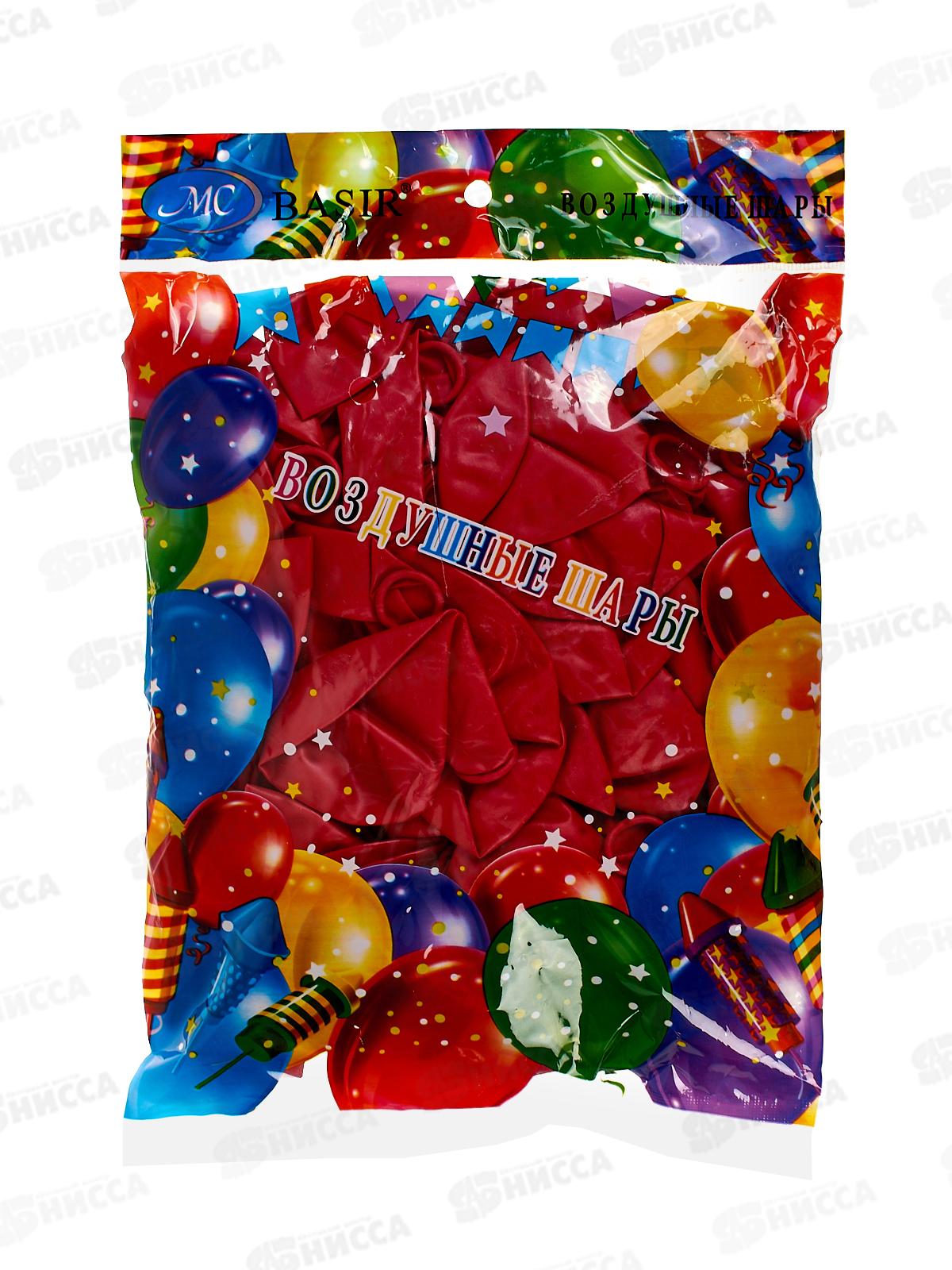 Шары 12&quot металл., красный.100шт, МС-3443