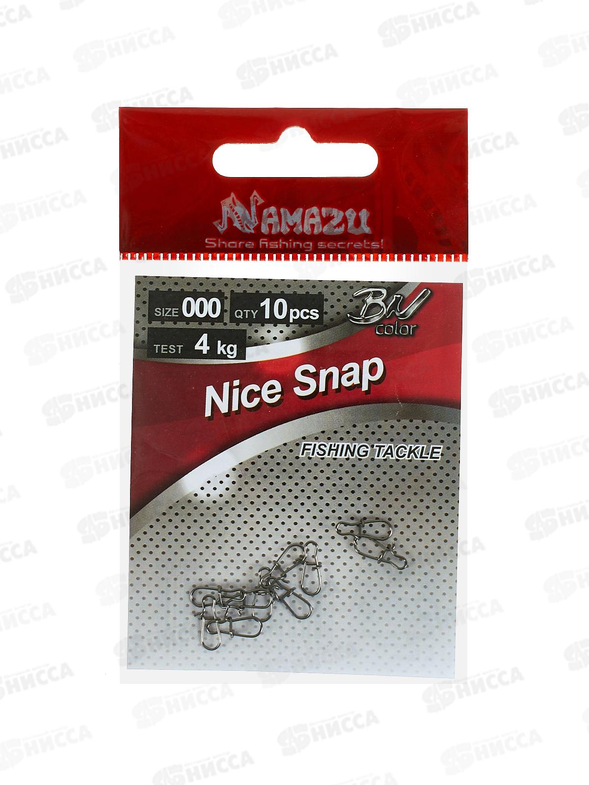 Карабин Namazu NICE SNAP, цв. BN, р.000, test-4кг, (уп.10шт)N-FT-NS000
