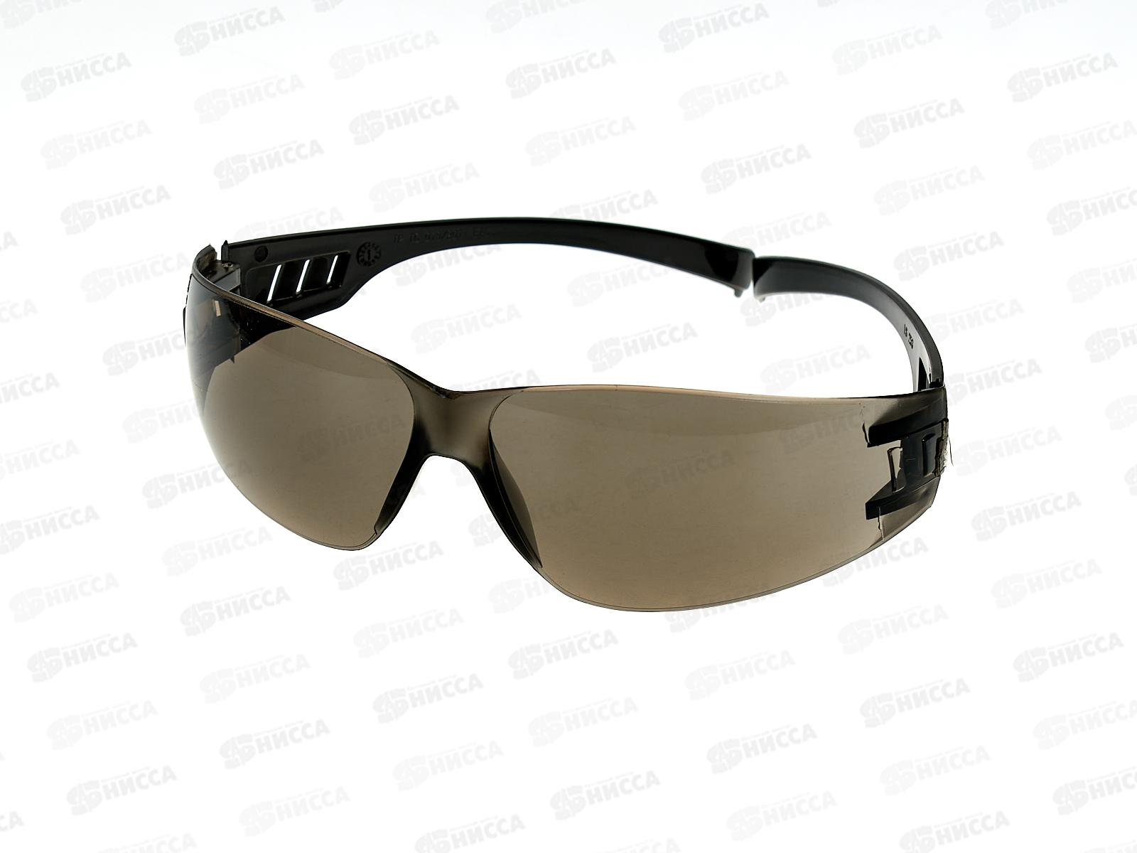 Очки защитные тип Классик открытого типа СЕРЫЕ с черной дужкой