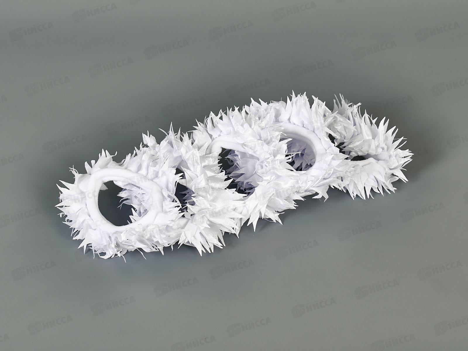 Резинка д/волос шелк белая &quotРомашка&quot №9510 (уп 5шт)