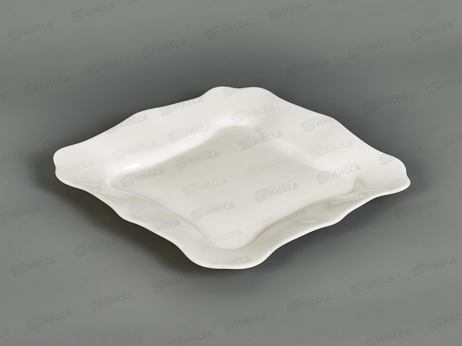 Тарелка плоская квадратная 21*21см белье 10б-ткв10 *6/48